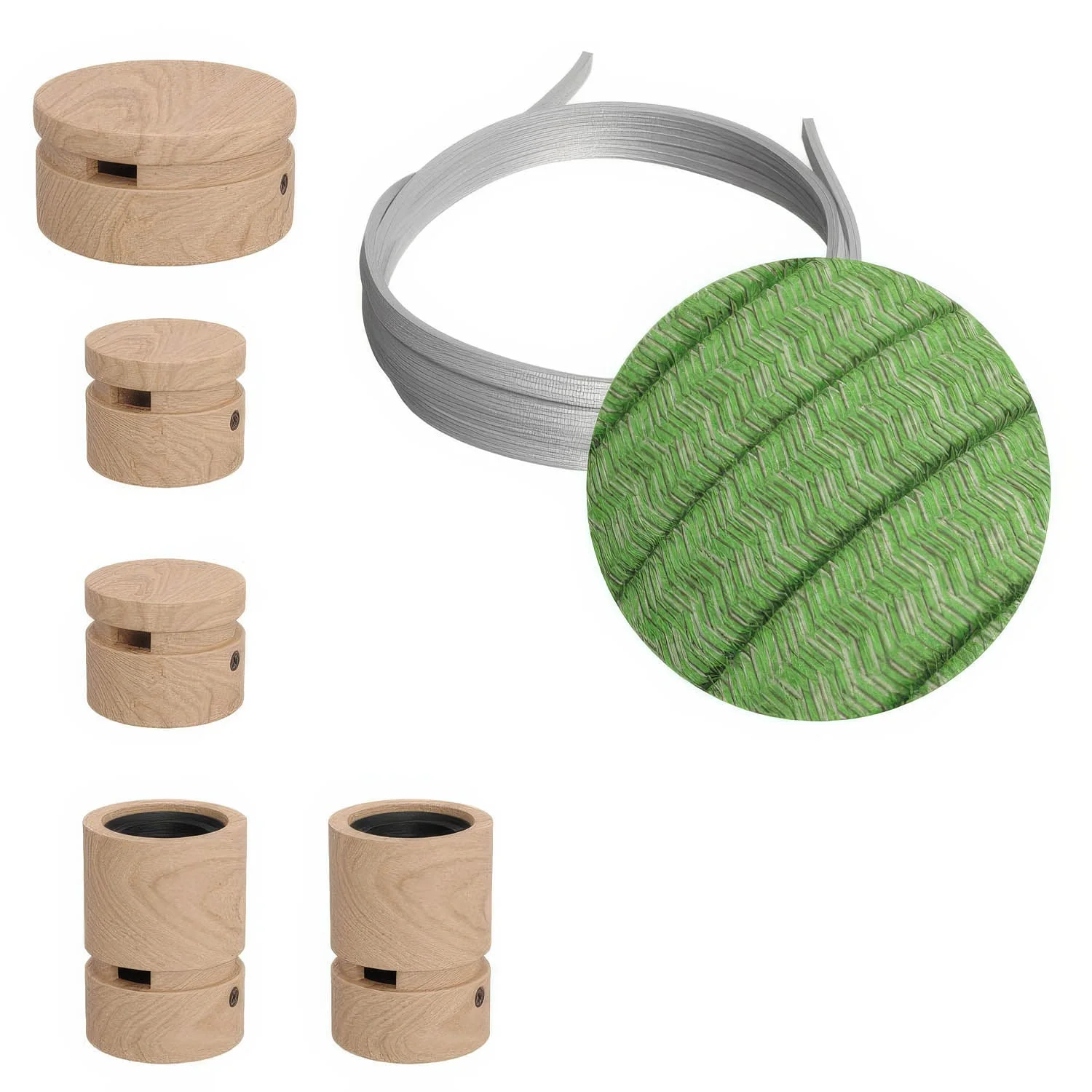 Filé Wiggle Kit System - with 3 m CX08 cord for string lights and 5 wooden components for indoor use