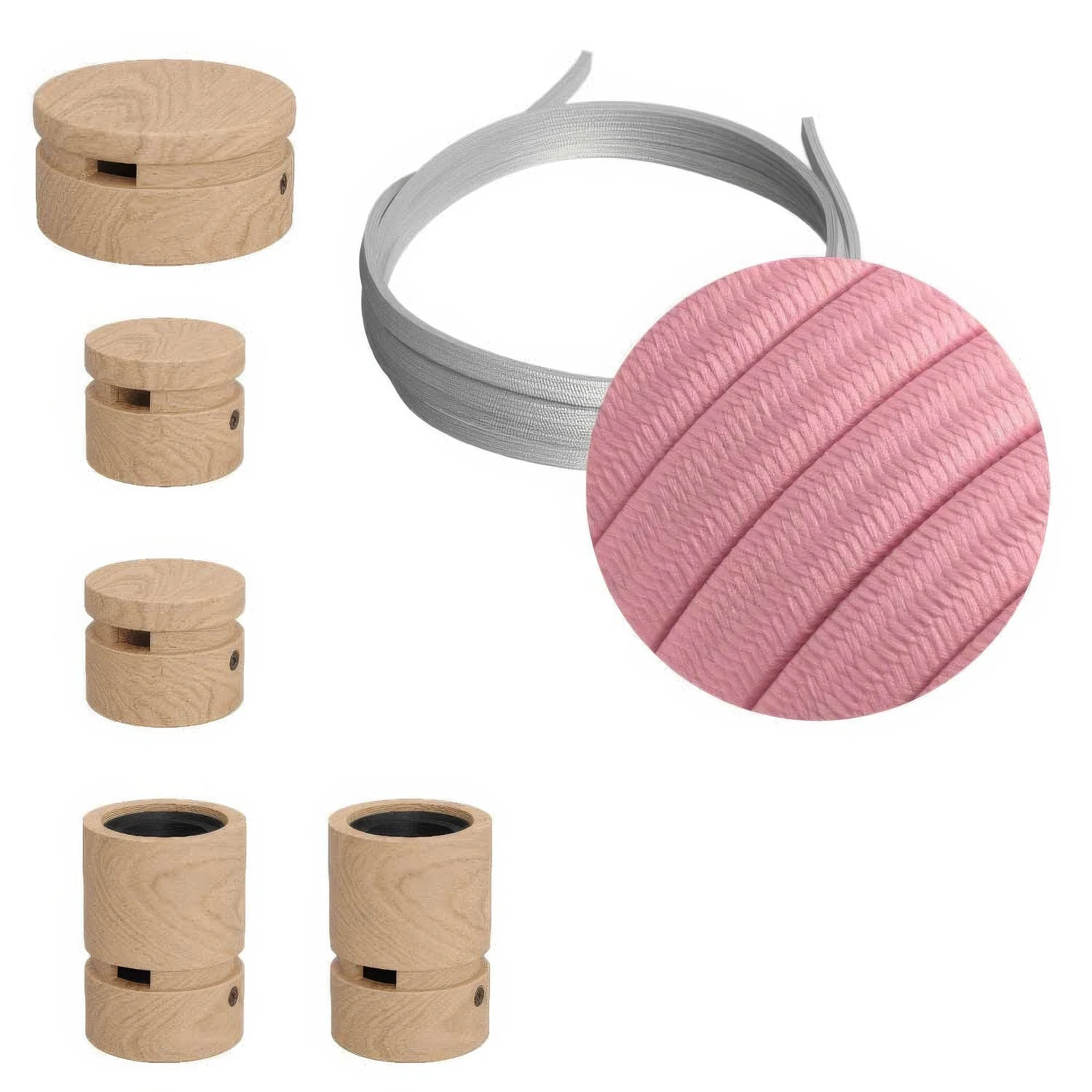 Filé Wiggle Kit System - with 3 m CM16 cord for string lights and 5 wooden components for indoor use