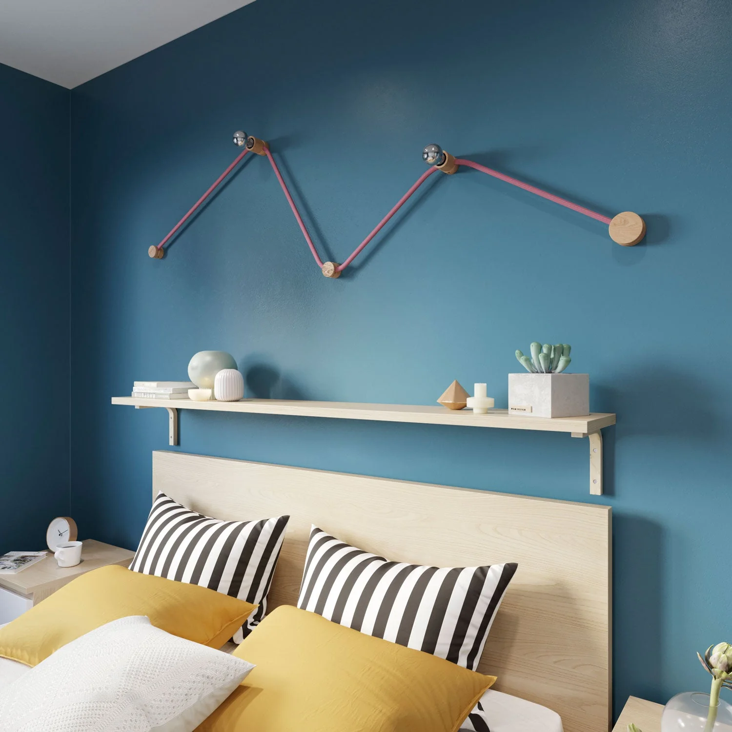 Filé Wiggle Kit System - with 3 m CM16 cord for string lights and 5 wooden components for indoor use - Image 2
