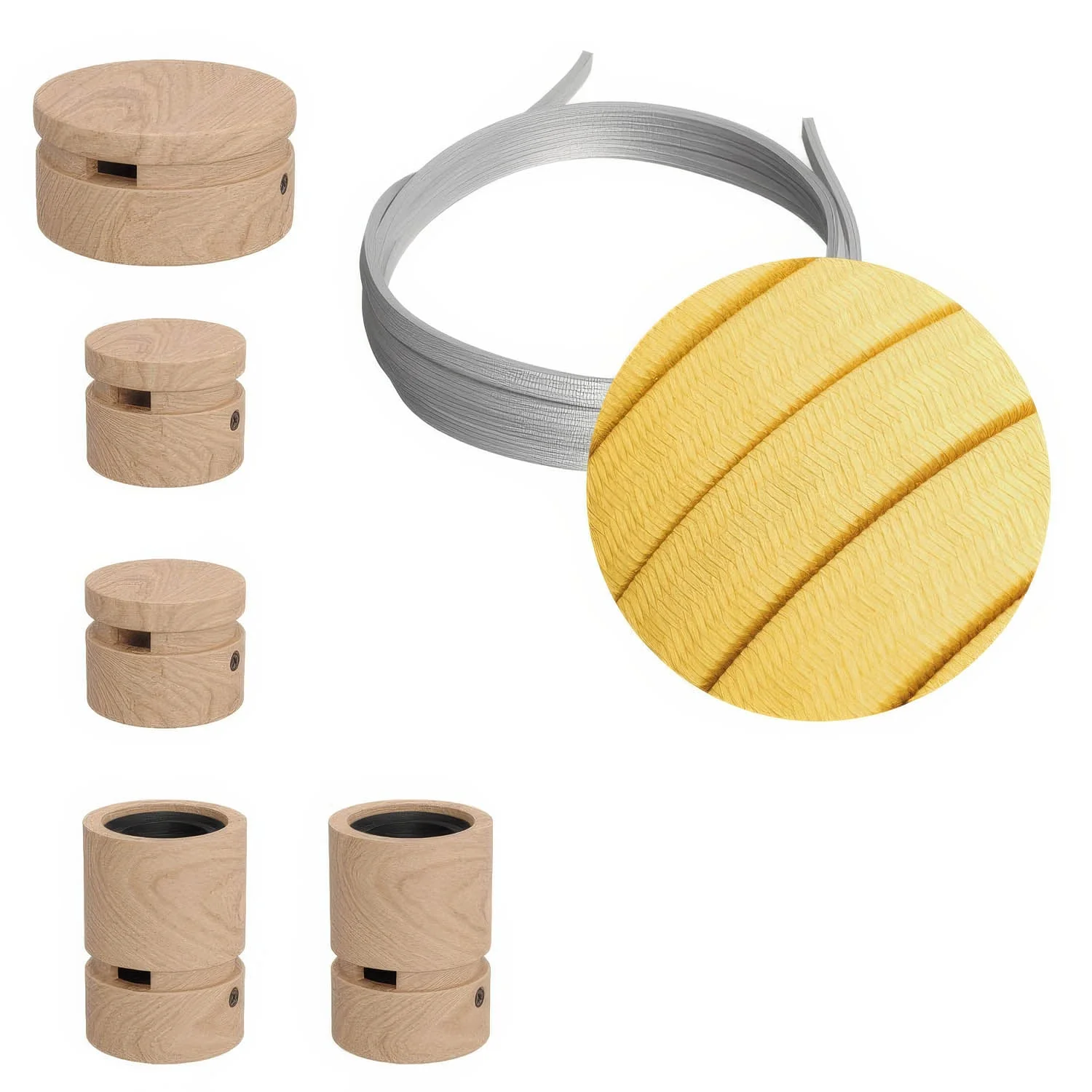 Filé Wiggle Kit System - with 3 m CM10 cord for string lights and 5 wooden components for indoor use