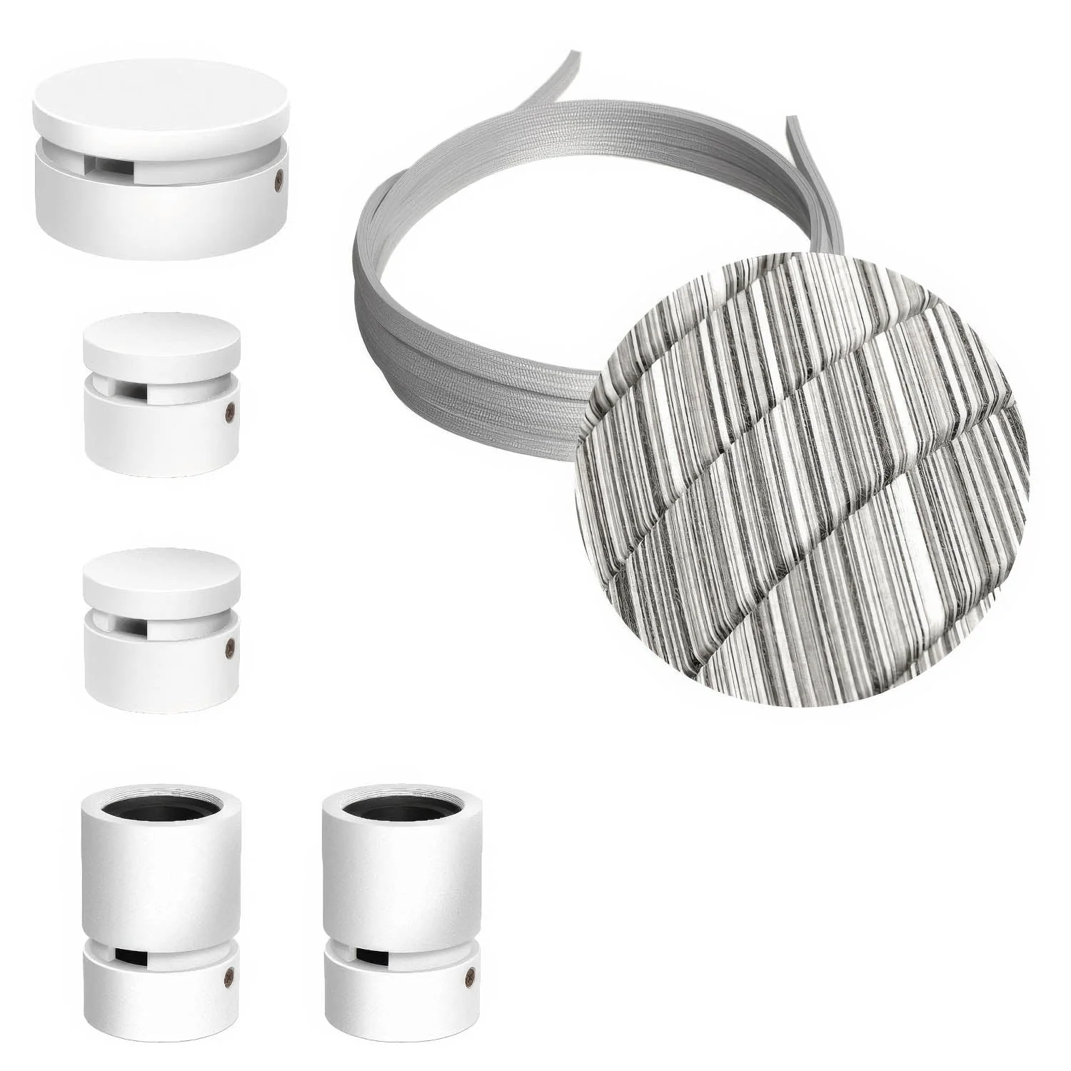 Filé Wiggle System Kit - with 3 m ECC37 cord for string lights and 5 white painted wood components for indoor use