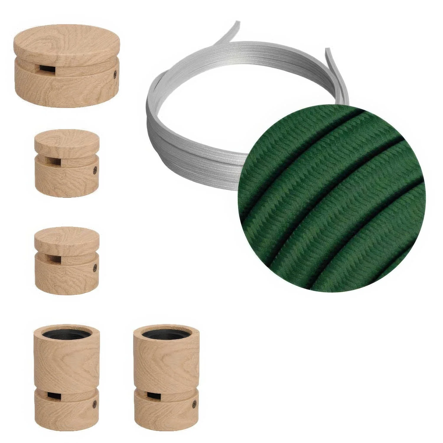 Filé Wiggle Kit System - with 3 m CM21 cord for string lights and 5 wooden indoor components