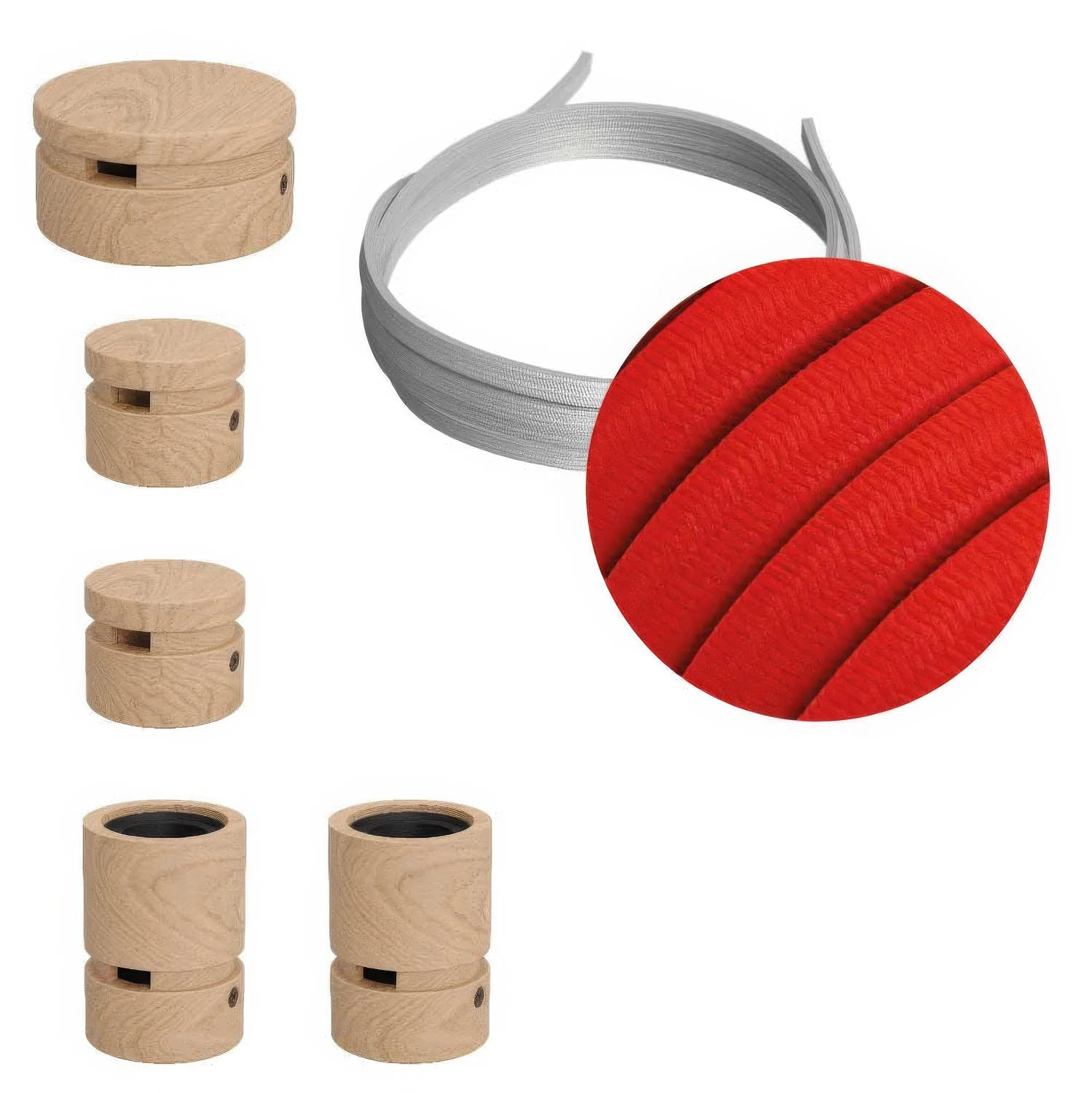 Filé Wiggle Kit System - with 3 m CM09 cord for string lights and 5 wooden components for interiors