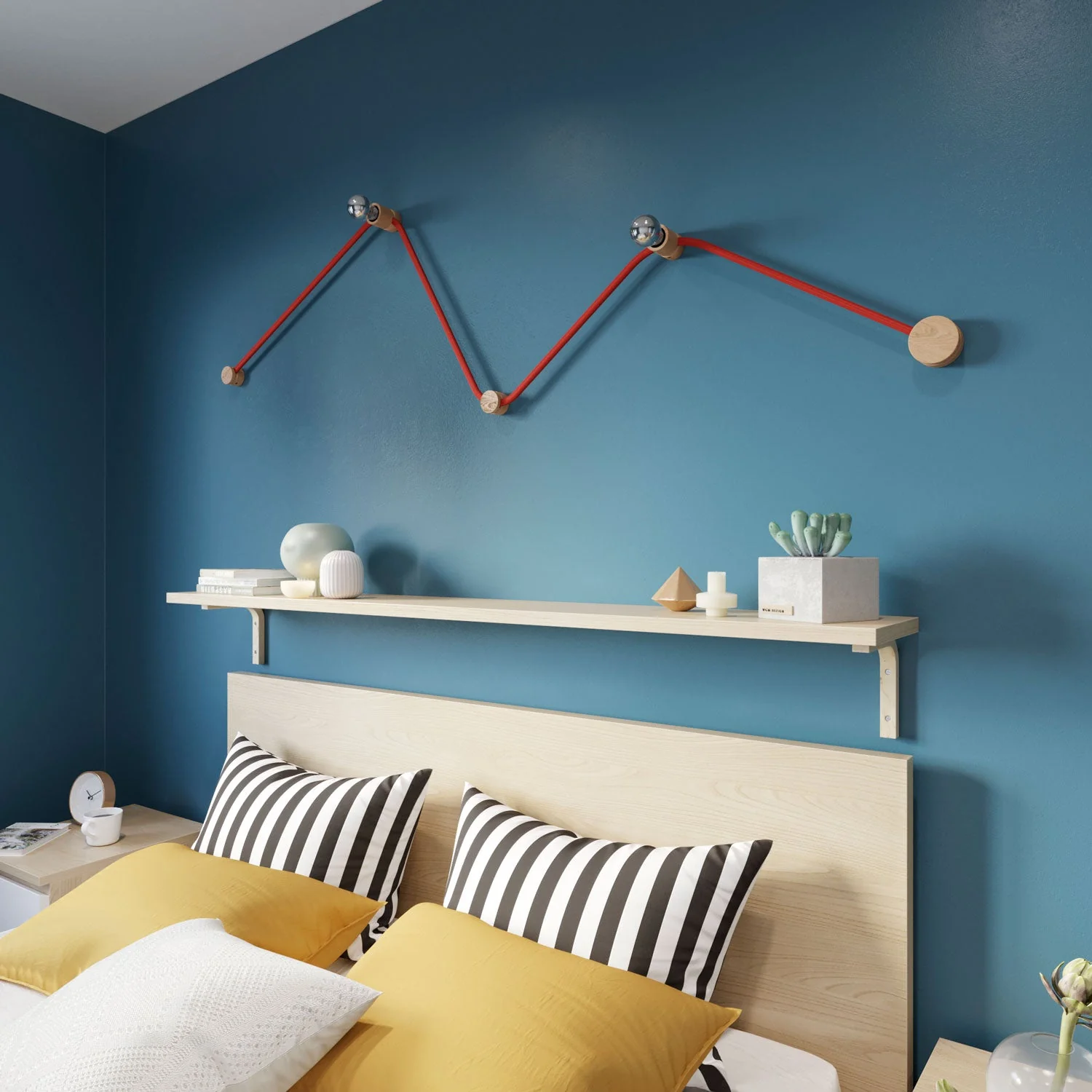 Filé Wiggle Kit System - with 3 m CM09 cord for string lights and 5 wooden components for interiors - Image 2