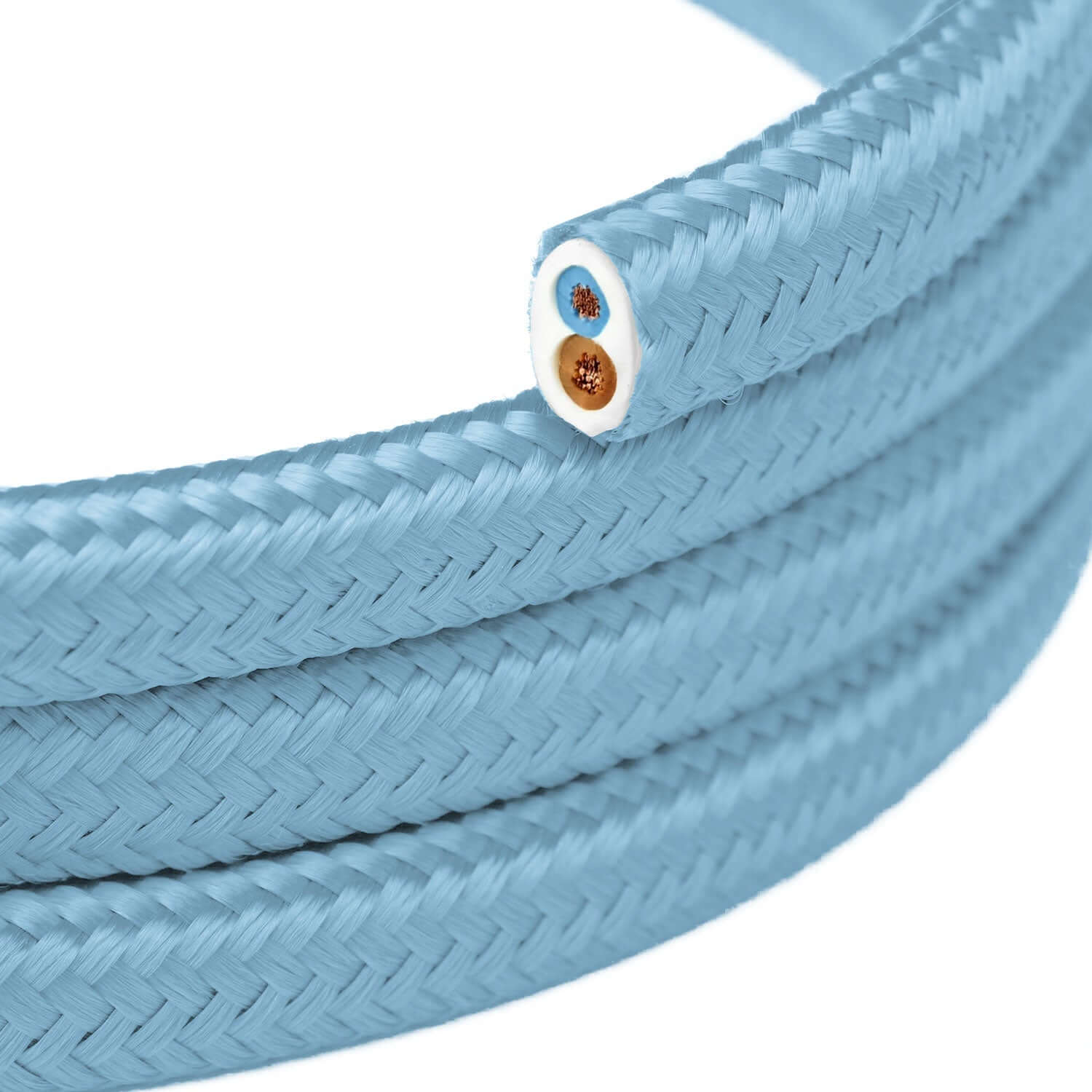 Flat textile cord Baby Blue - PM17