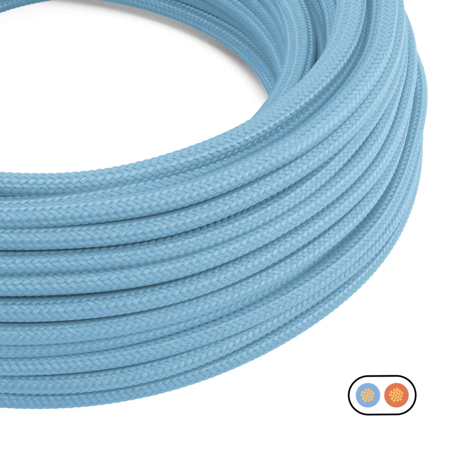 Flat textile cord Baby Blue - PM17 - Image 2
