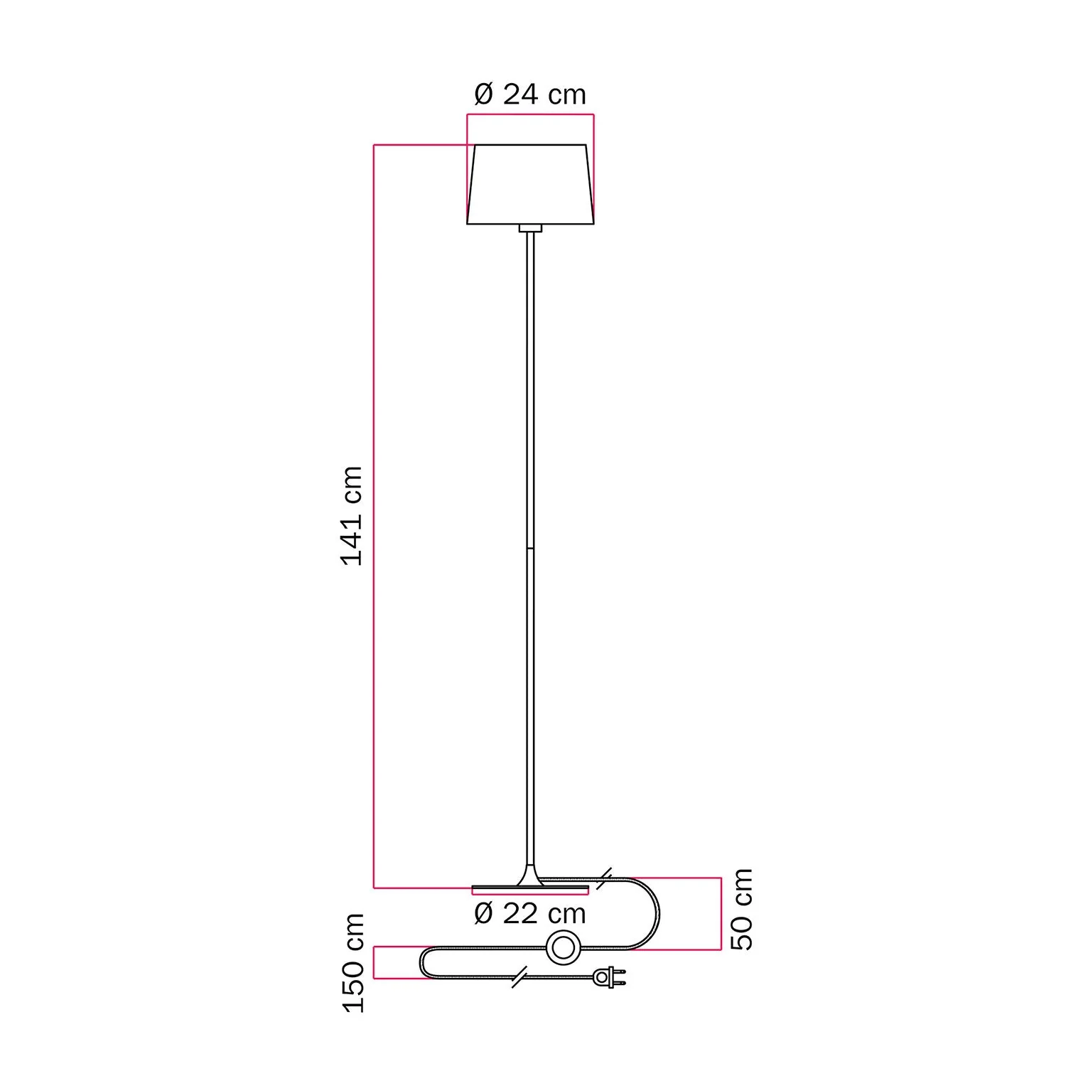 MAG-Y floor lamp with round metal base and Athena lampshade - Satin bronze - Image 5