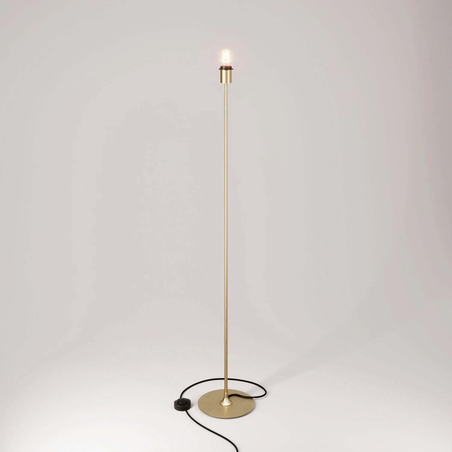 MAG-Y floor lamp with round metal base designed for lampshade - Satin bronze
