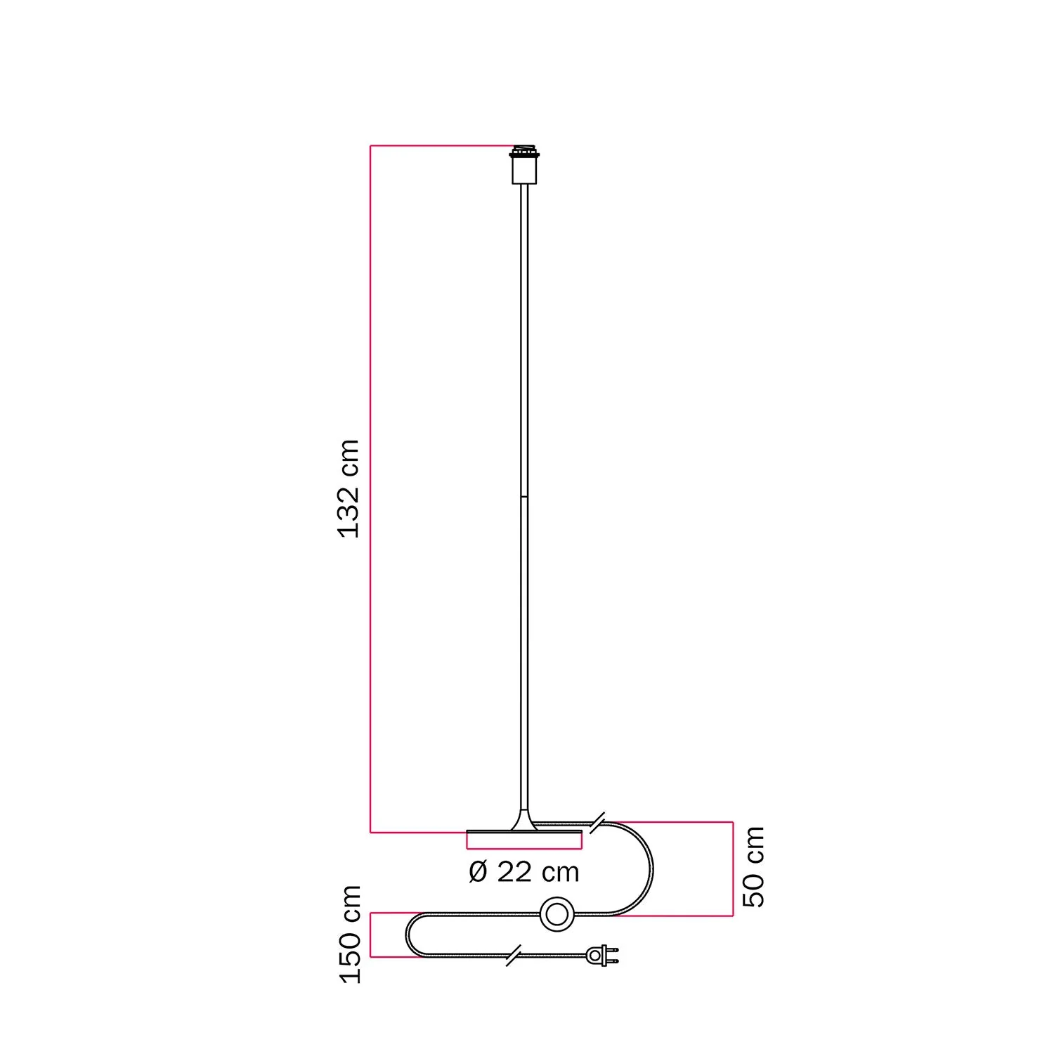 MAG-Y floor lamp with round metal base designed for lampshade - Satin bronze - Image 4