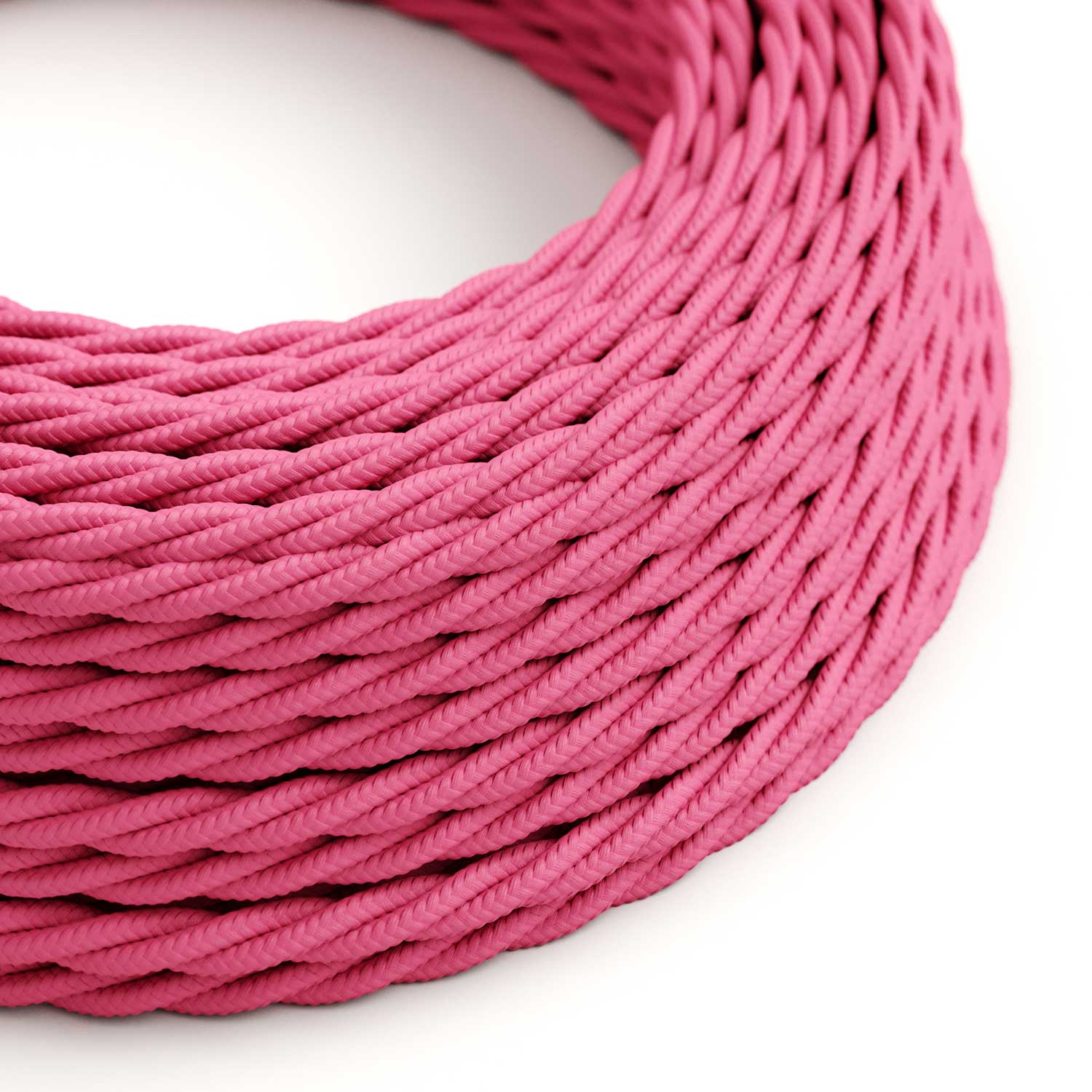 Fuchsia Rayon covered twisted electric cable - TM08