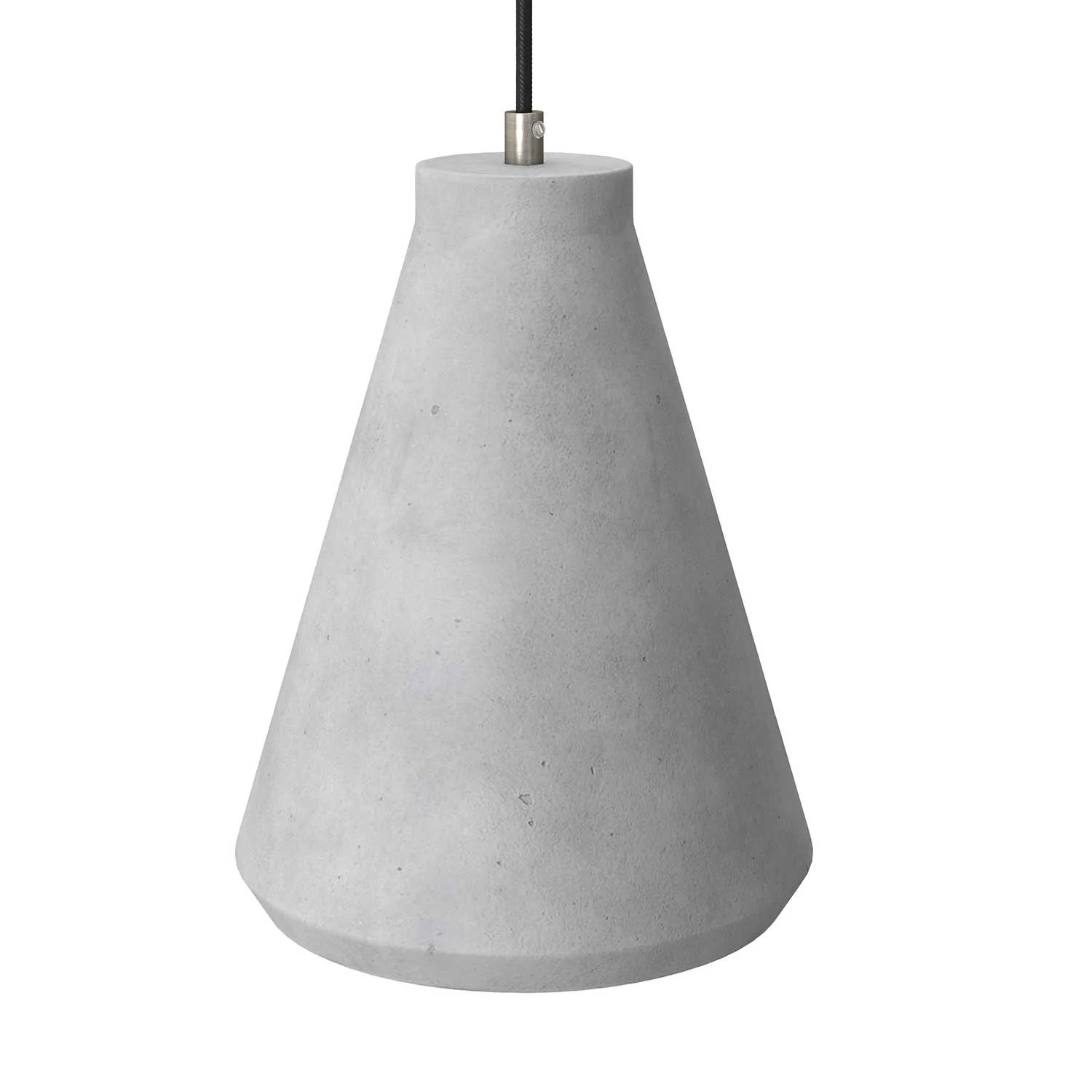 Funnel cement lampshade for pendant light, with cable clamp and E26 socket - Light Cement
