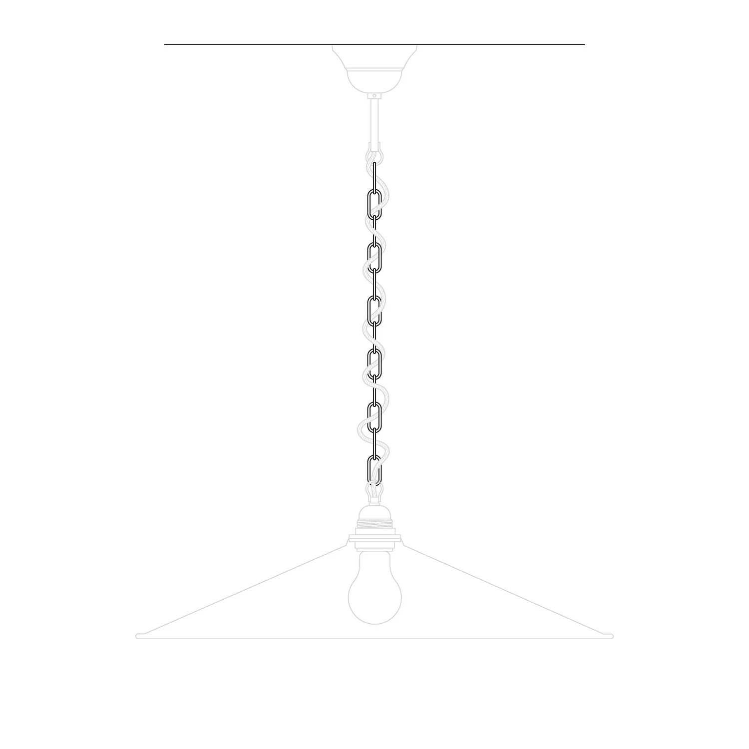Genovese iron chain for chandeliers and suspensions - Length 50 cm - Image 3