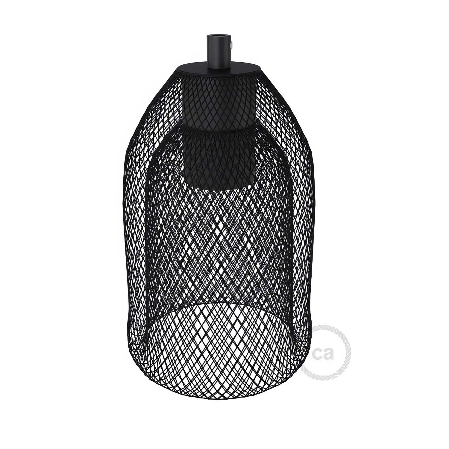 Ghostbell - The wire mesh pendant lampshade with socket cover - Black - Image 3