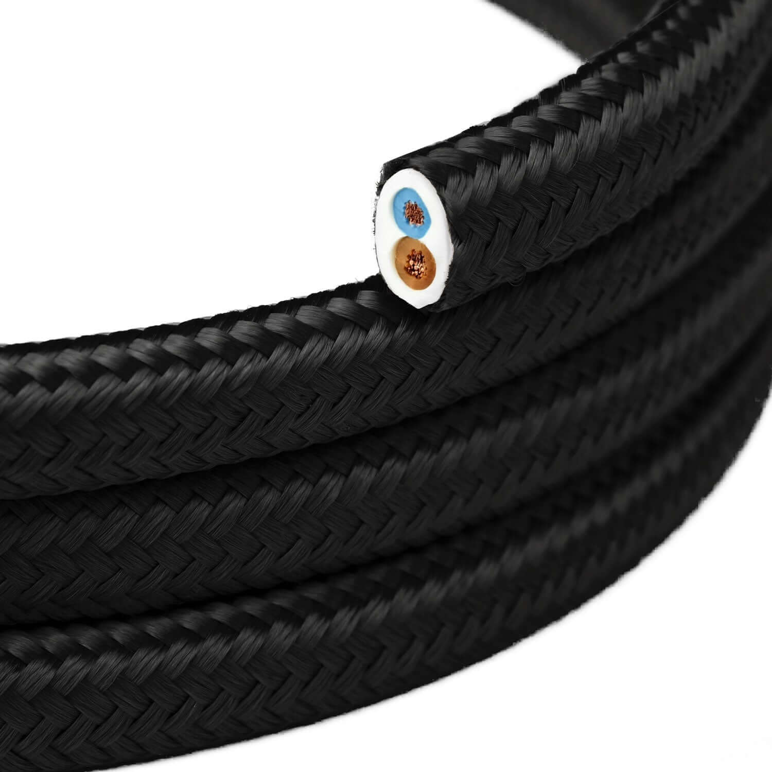 Glossy Carbon Black flat cord - PM04