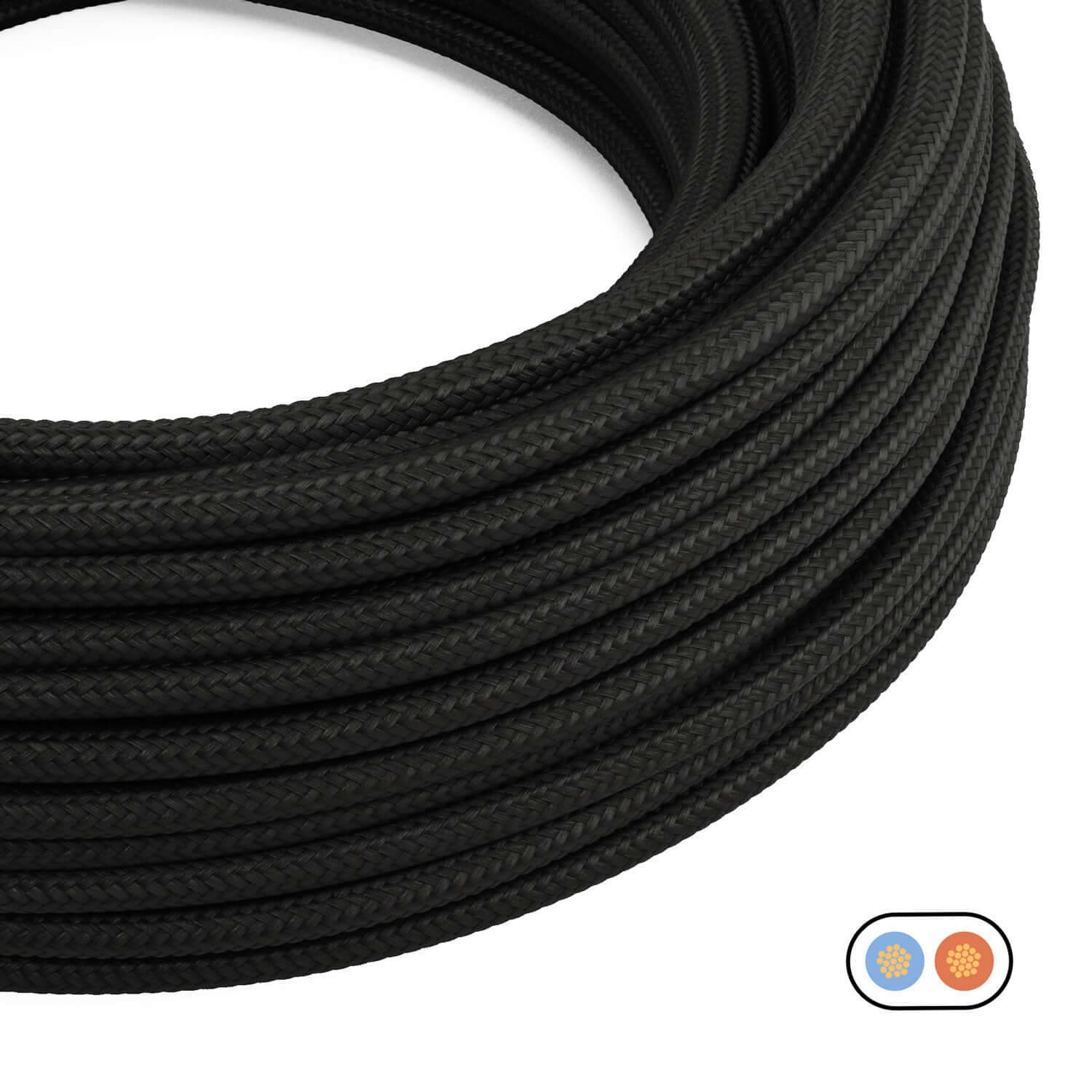 Glossy Carbon Black flat cord - PM04 - Image 2
