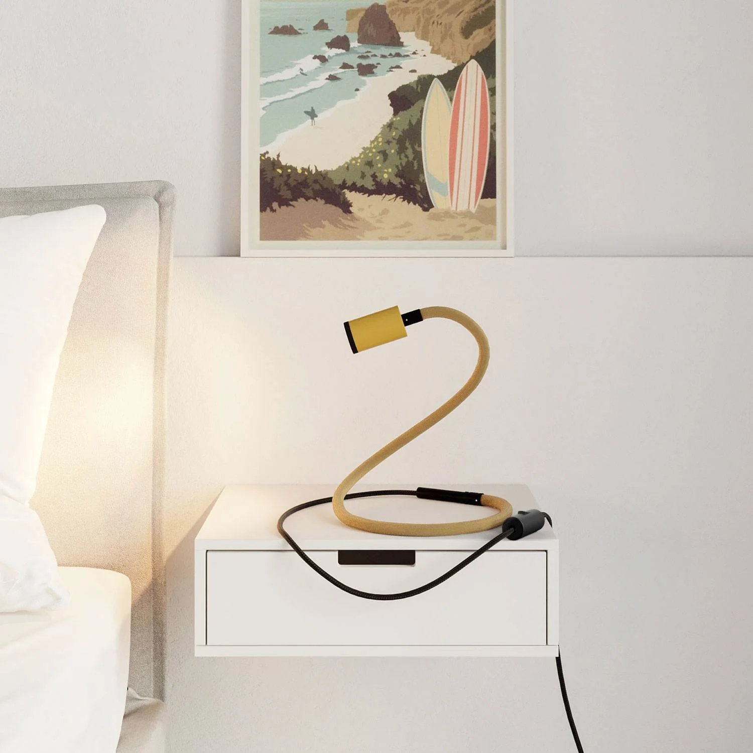 GU1d-one Pastel Adjustable lamp without base with mini LED spotlight - Mustard - Image 2