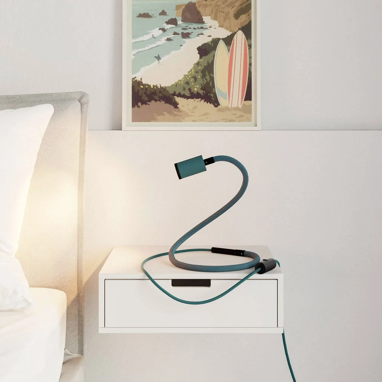 GU1d-one Pastel adjustable lamp without base with mini LED spotlight - Petrol - Image 2