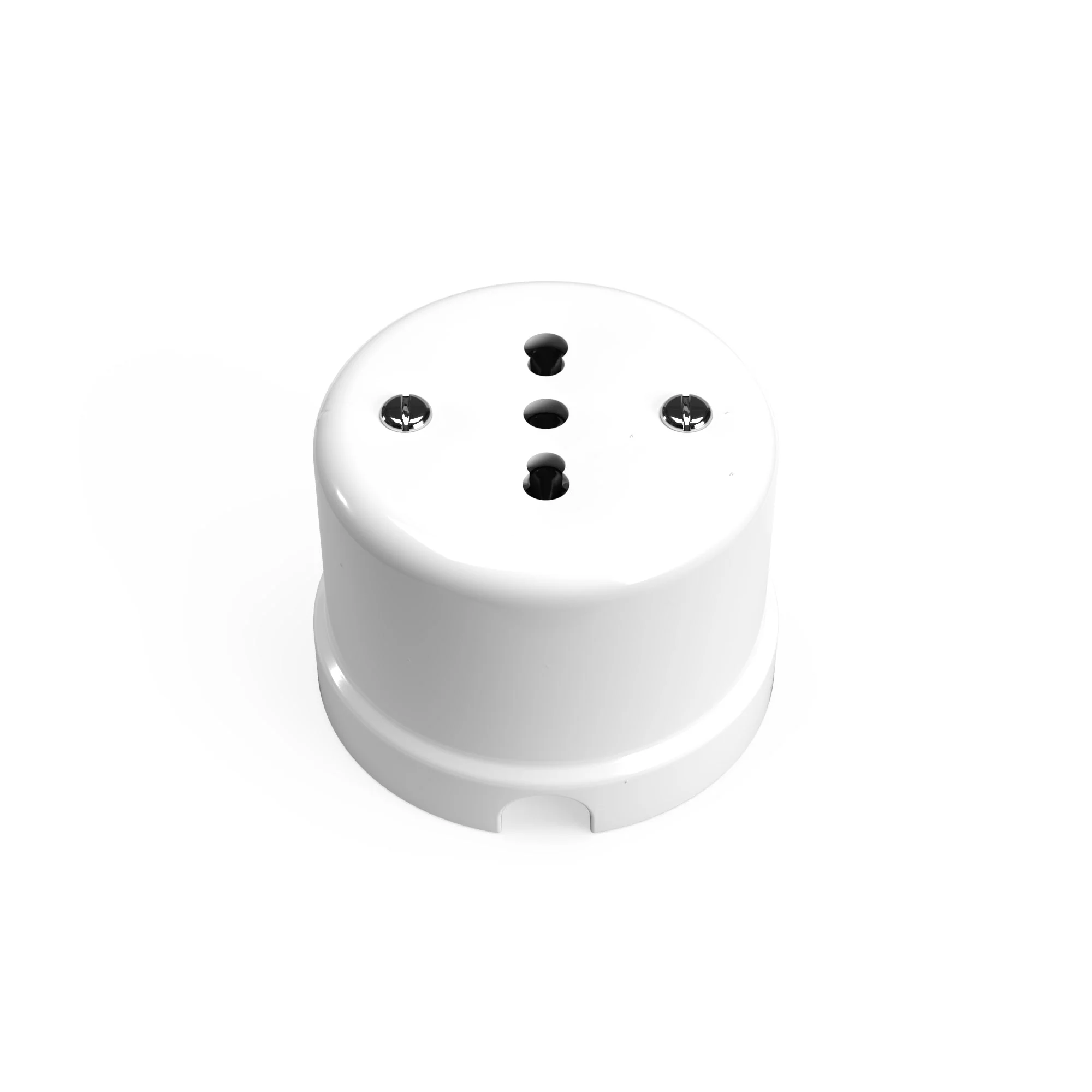 Italian bipasso wall outlet 10/16A in porcelain - White