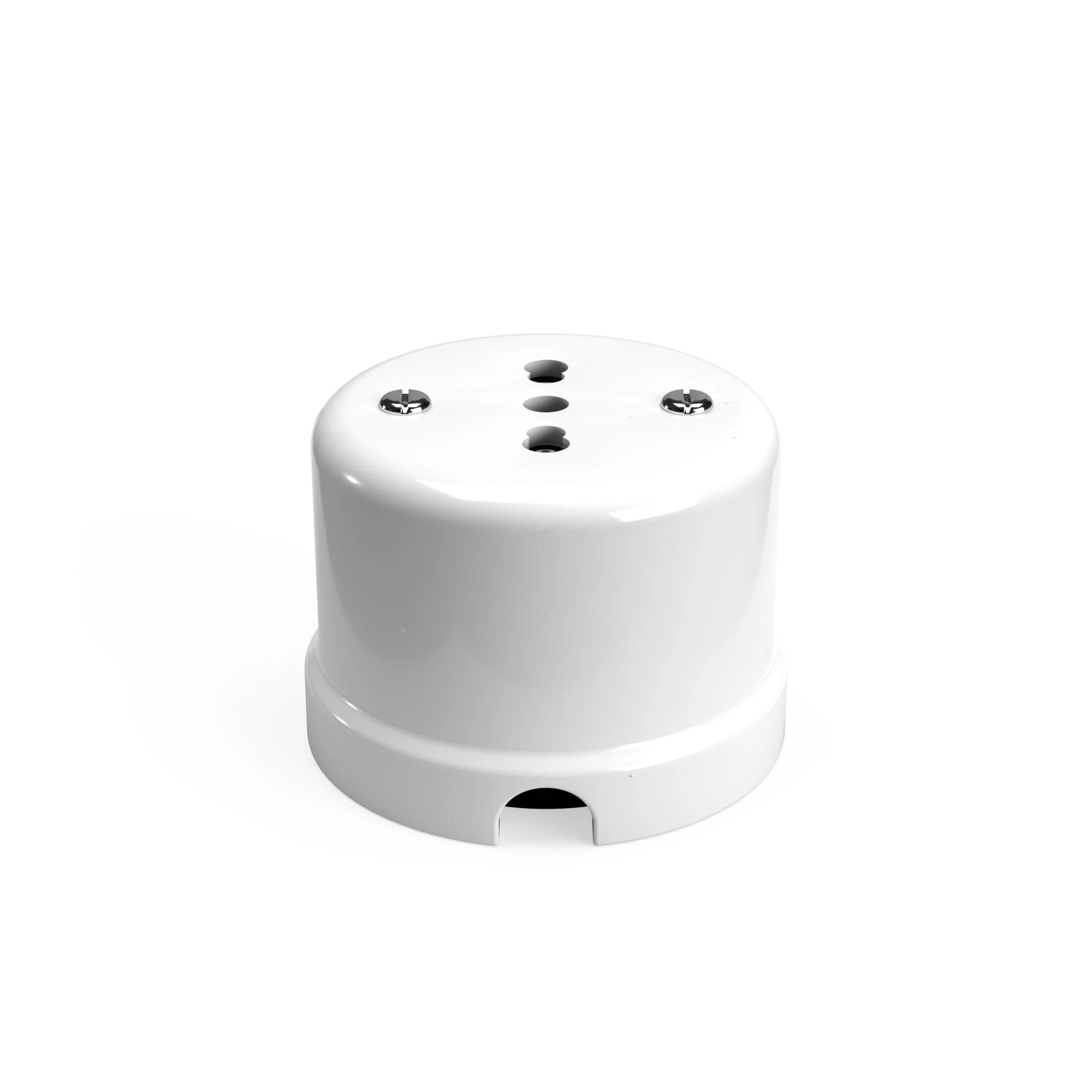 Italian bipasso wall outlet 10/16A in porcelain - White - Image 2