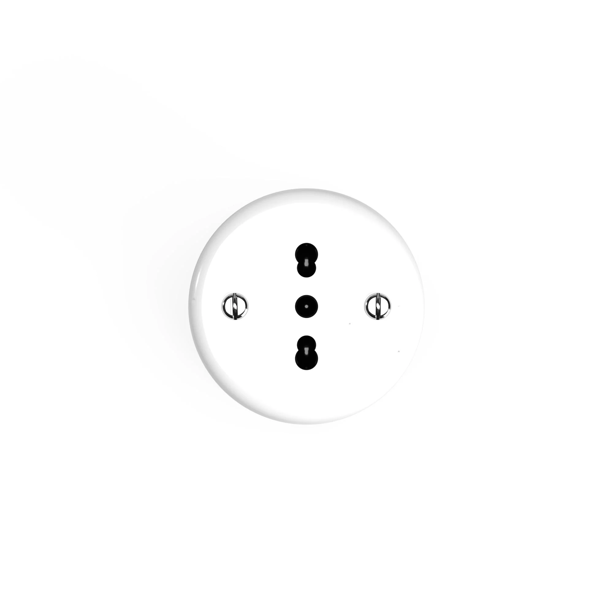 Italian bipasso wall outlet 10/16A in porcelain - White - Image 3