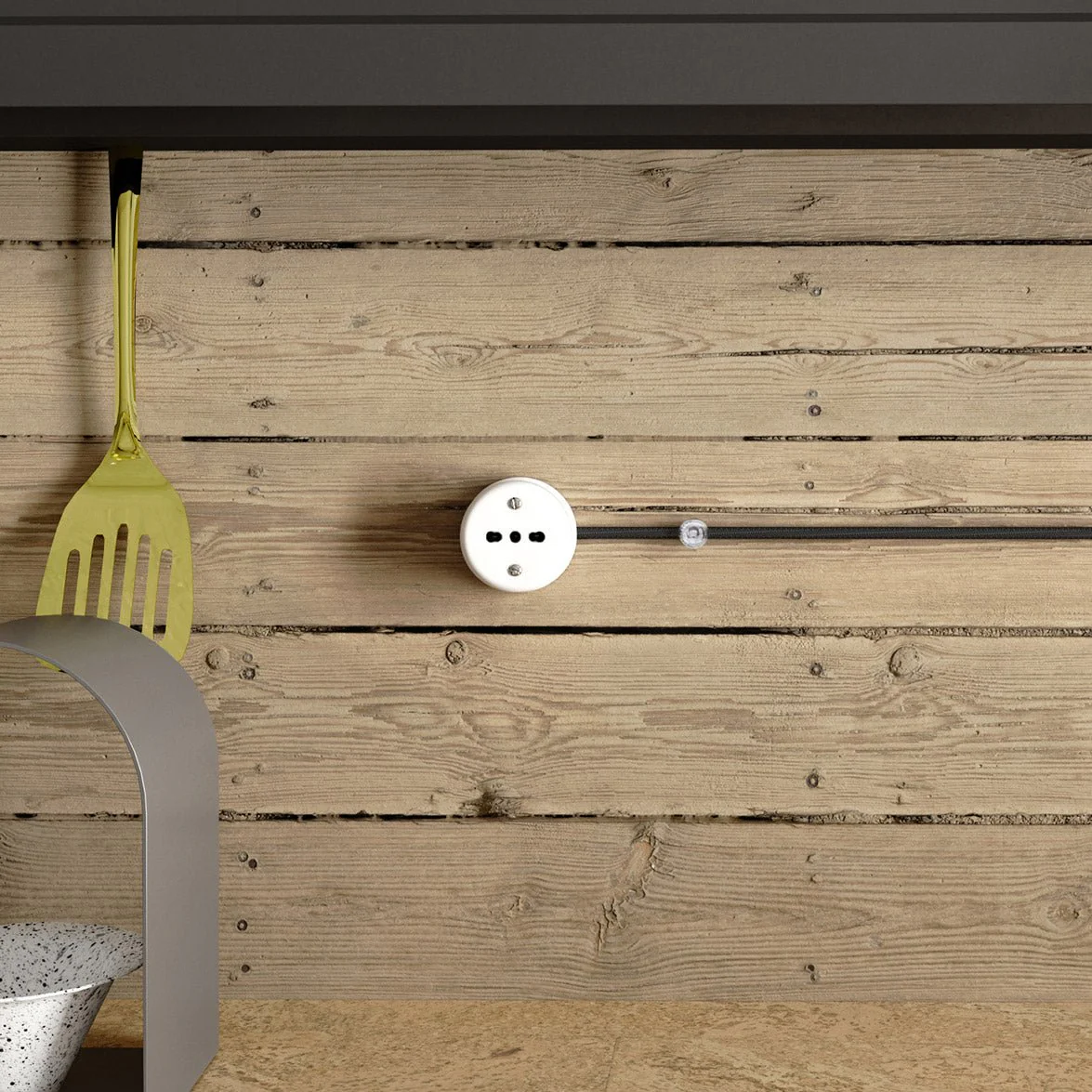Italian bipasso wall outlet 10/16A in porcelain - White - Image 4