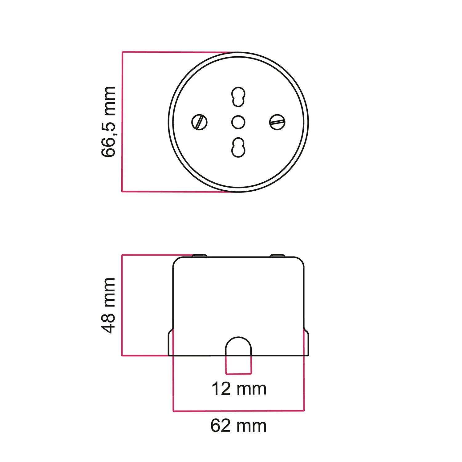 Italian bipasso wall outlet 10/16A in porcelain - White - Image 7