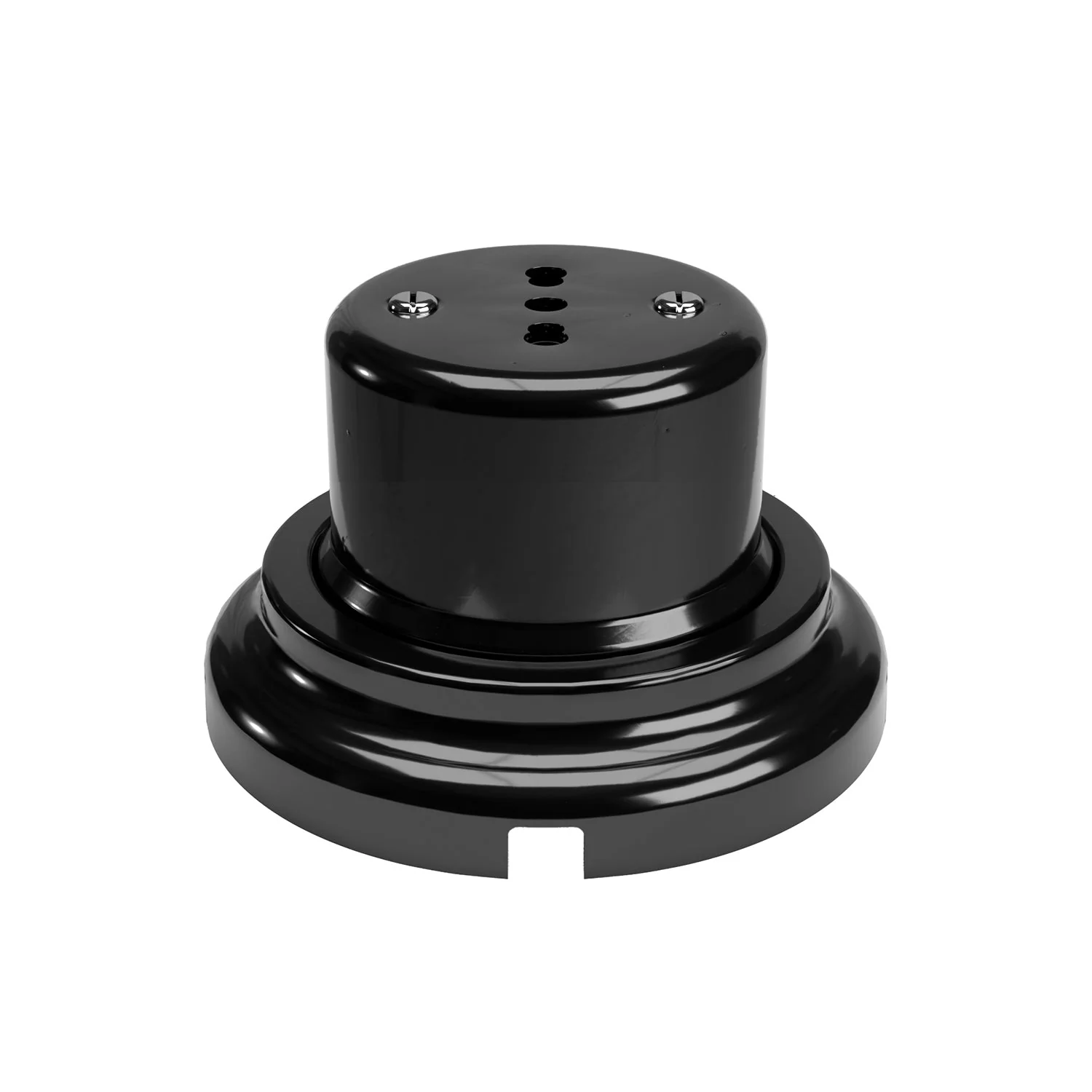 Italian 10/16A dual socket wall kit with porcelain base - Black
