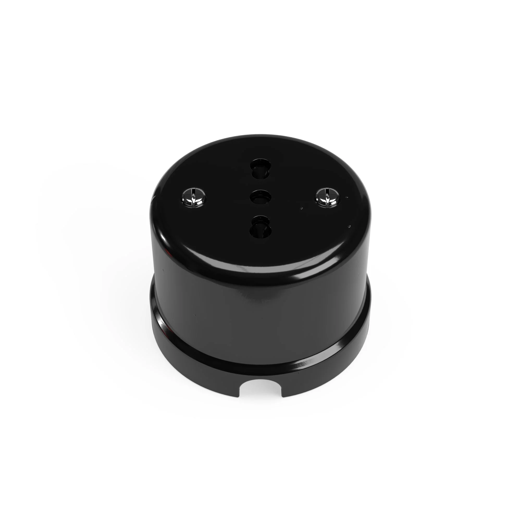 Italian dual standard wall outlet 10/16A in black porcelain