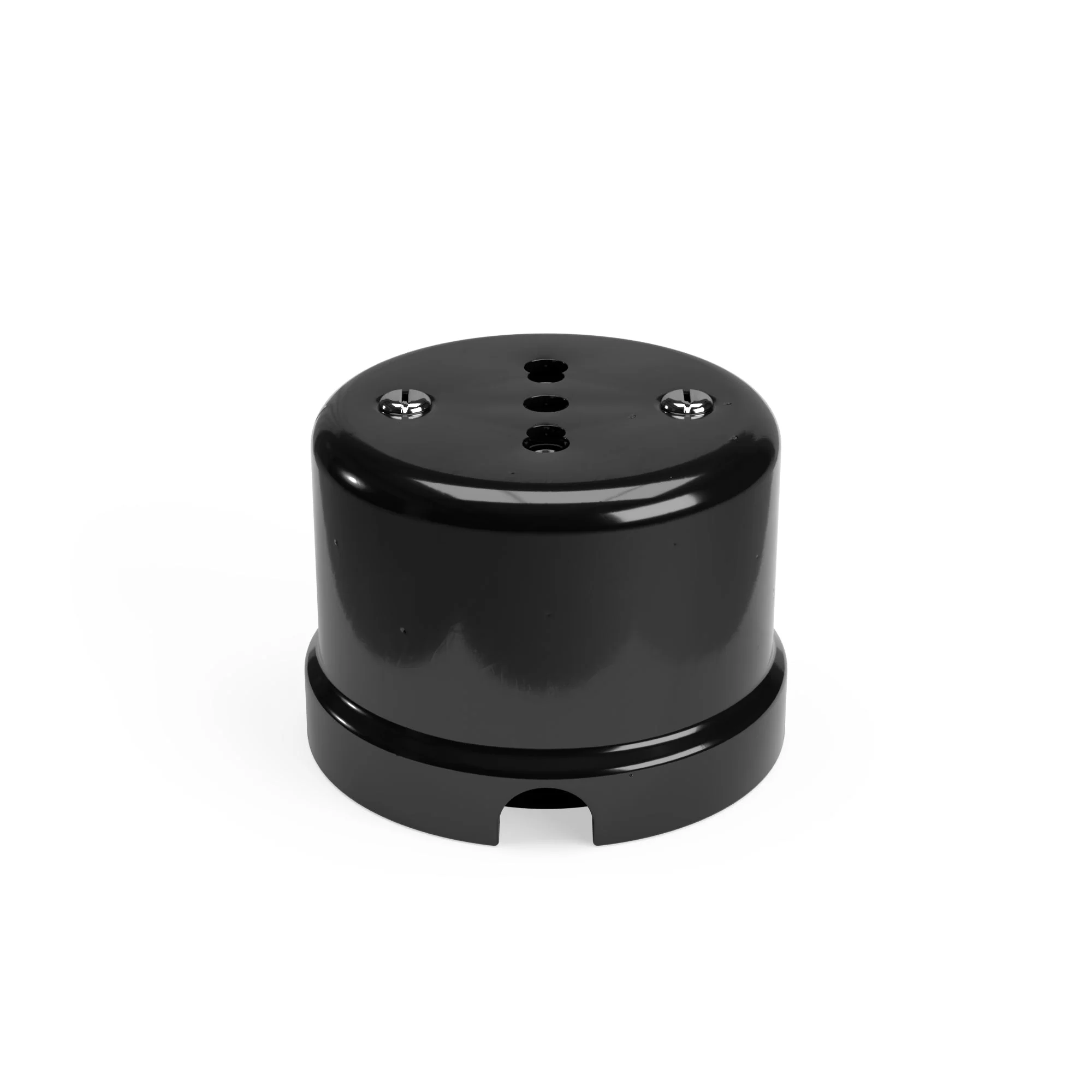 Italian dual standard wall outlet 10/16A in black porcelain - Image 2