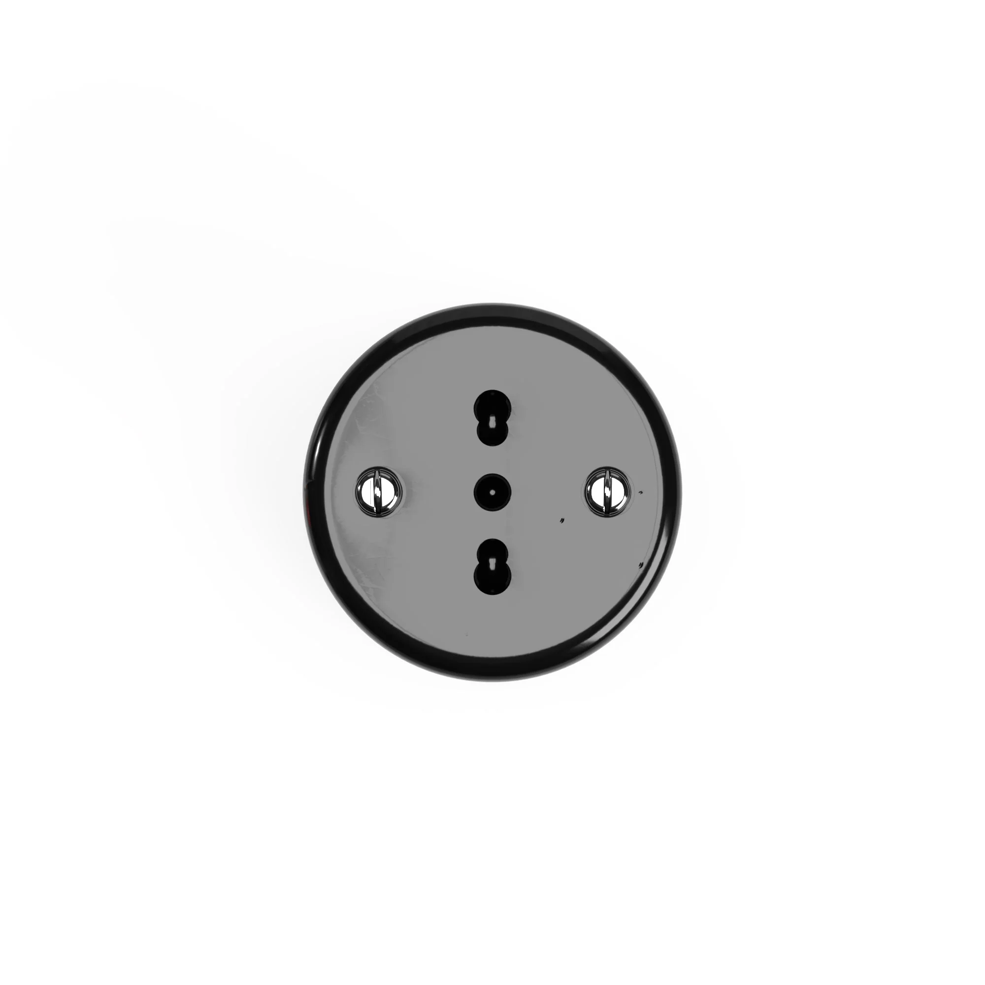 Italian dual standard wall outlet 10/16A in black porcelain - Image 3