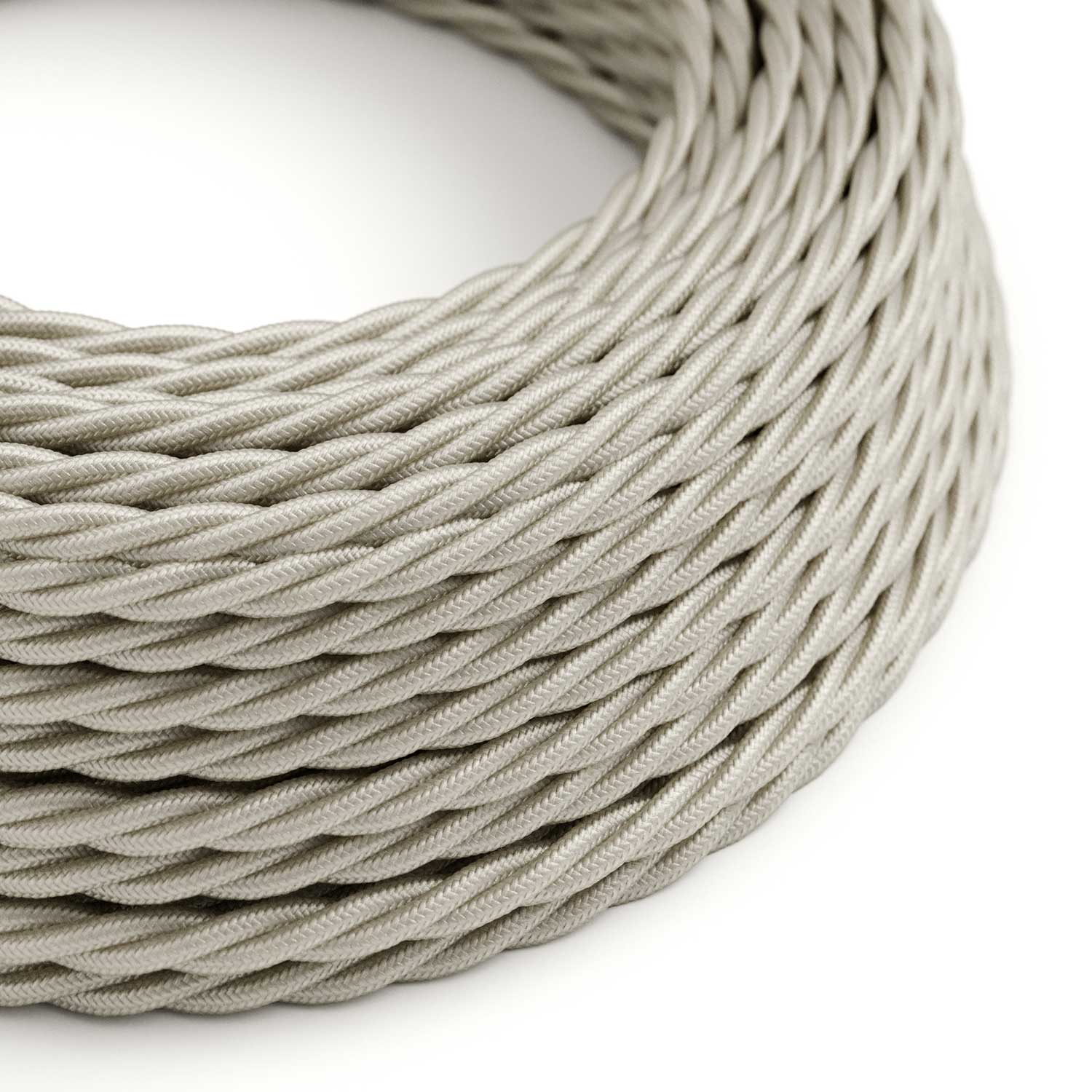 Ivory Rayon covered twisted electric cable - TM00