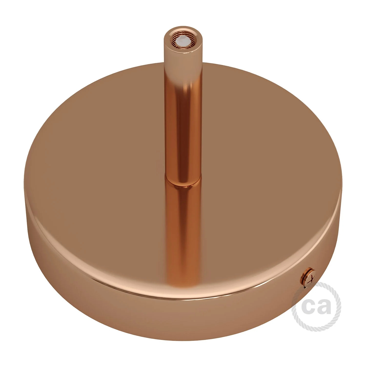 Cylindrical metal ceiling canopy kit with 7 cm strain relief - Copper - Image 2