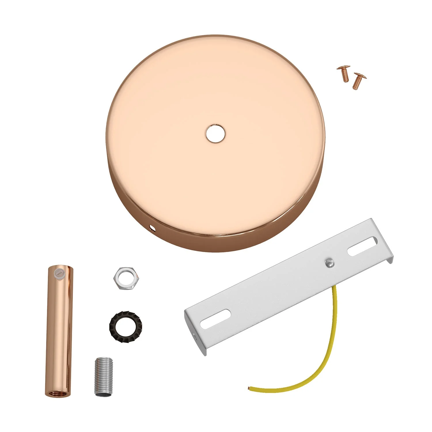 Cylindrical metal ceiling canopy kit with 7 cm strain relief - Copper - Image 3