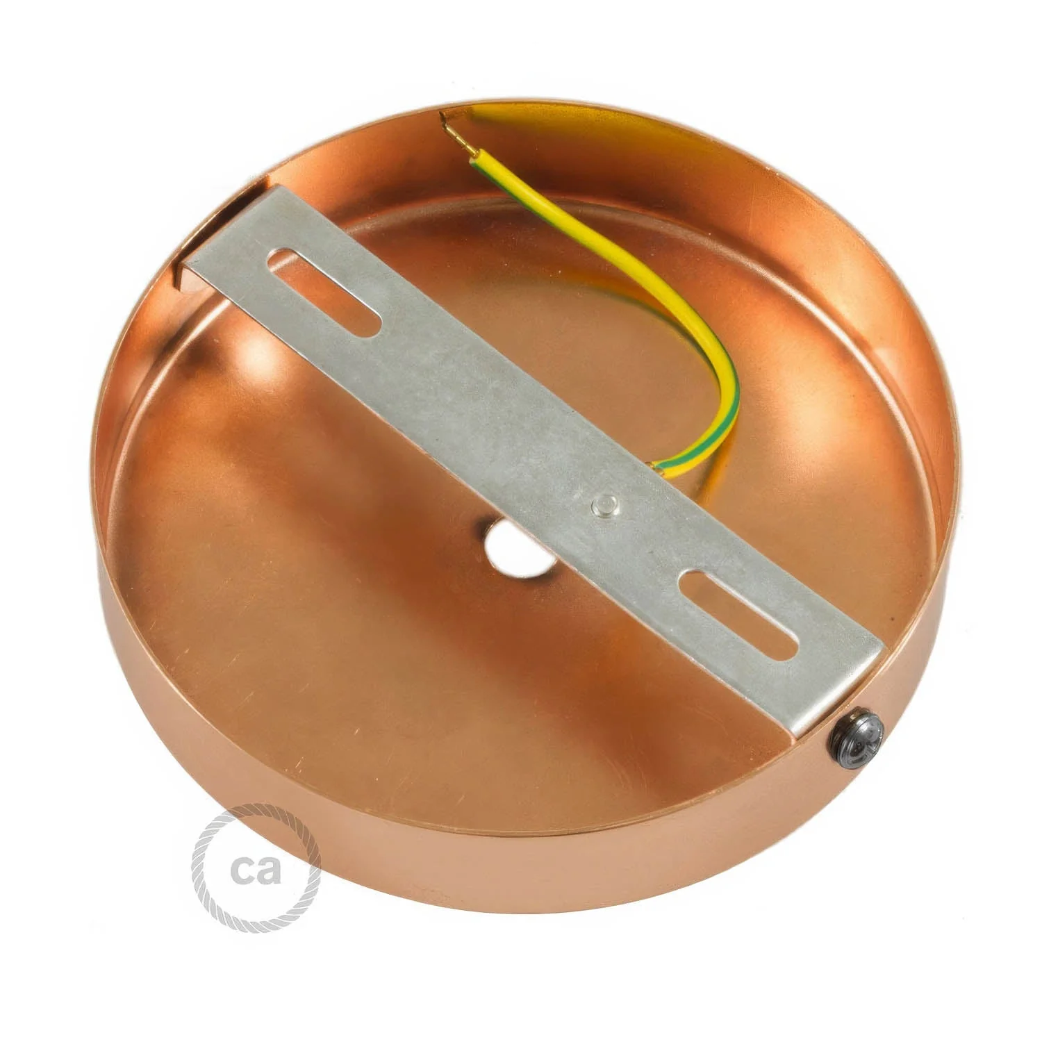 Cylindrical metal ceiling canopy kit with 7 cm strain relief - Copper - Image 4