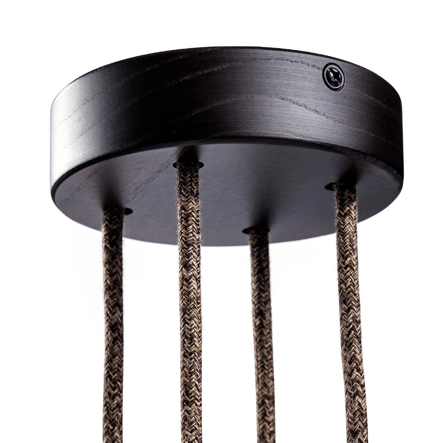 4-hole cylindrical wooden ceiling canopy kit - Wengé effect