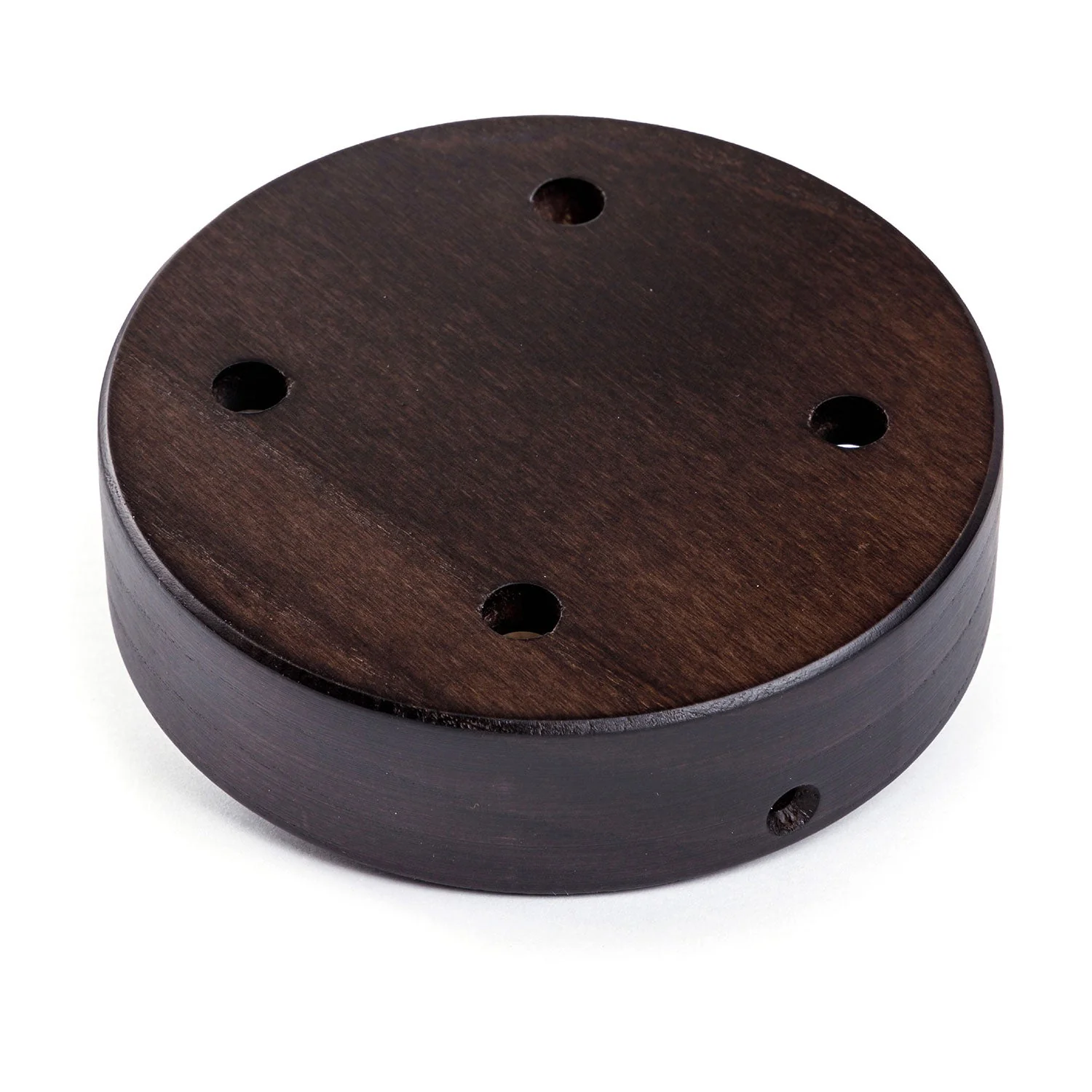 4-hole cylindrical wooden ceiling canopy kit - Wengé effect - Image 2
