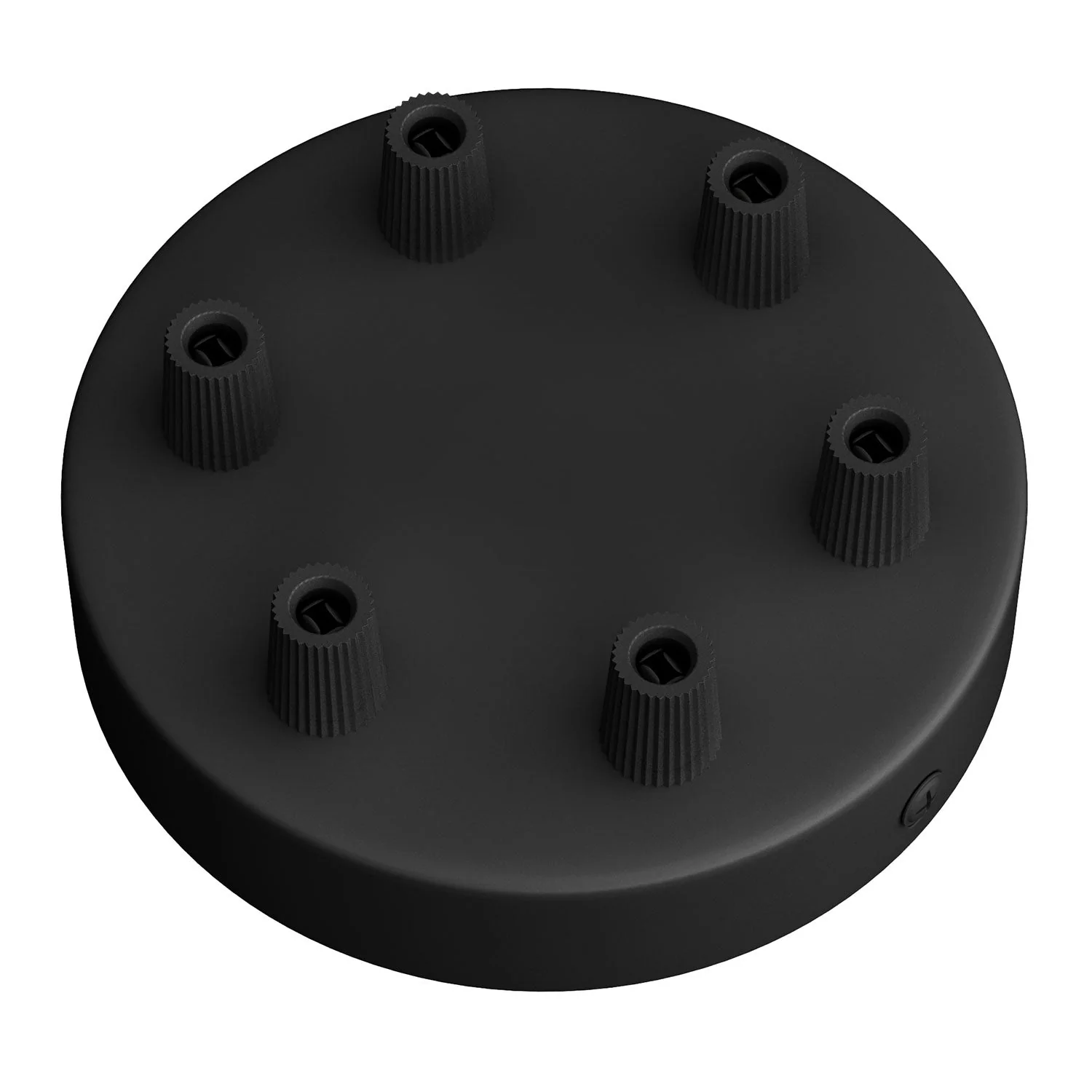 Cylindrical metal ceiling canopy kit with 6 holes - Black - Image 2