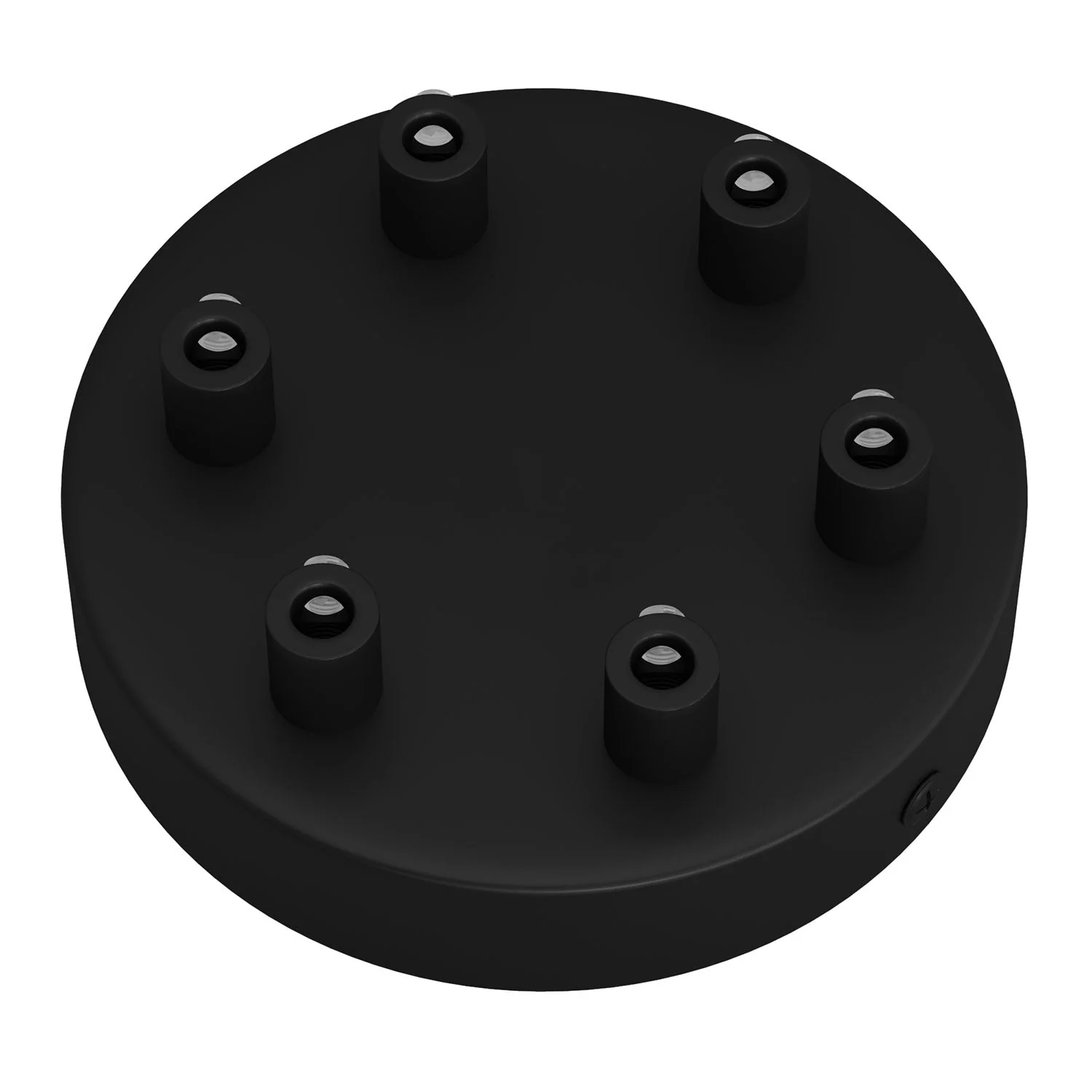 Cylindrical metal ceiling canopy kit with 6 holes - Black - Image 5