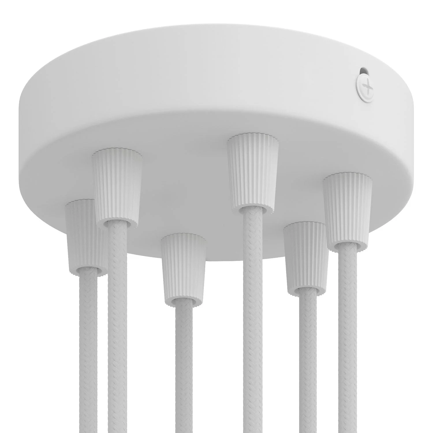 Cylindrical metal ceiling canopy kit with 6 holes - Matte white
