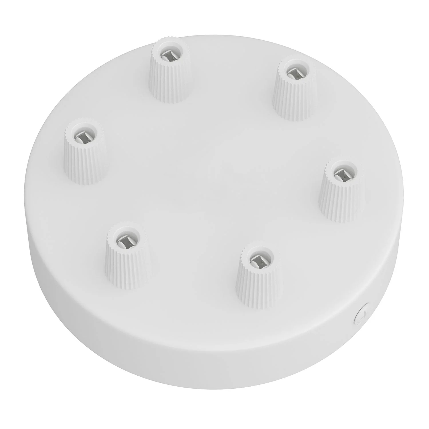 Cylindrical metal ceiling canopy kit with 6 holes - Matte white - Image 2