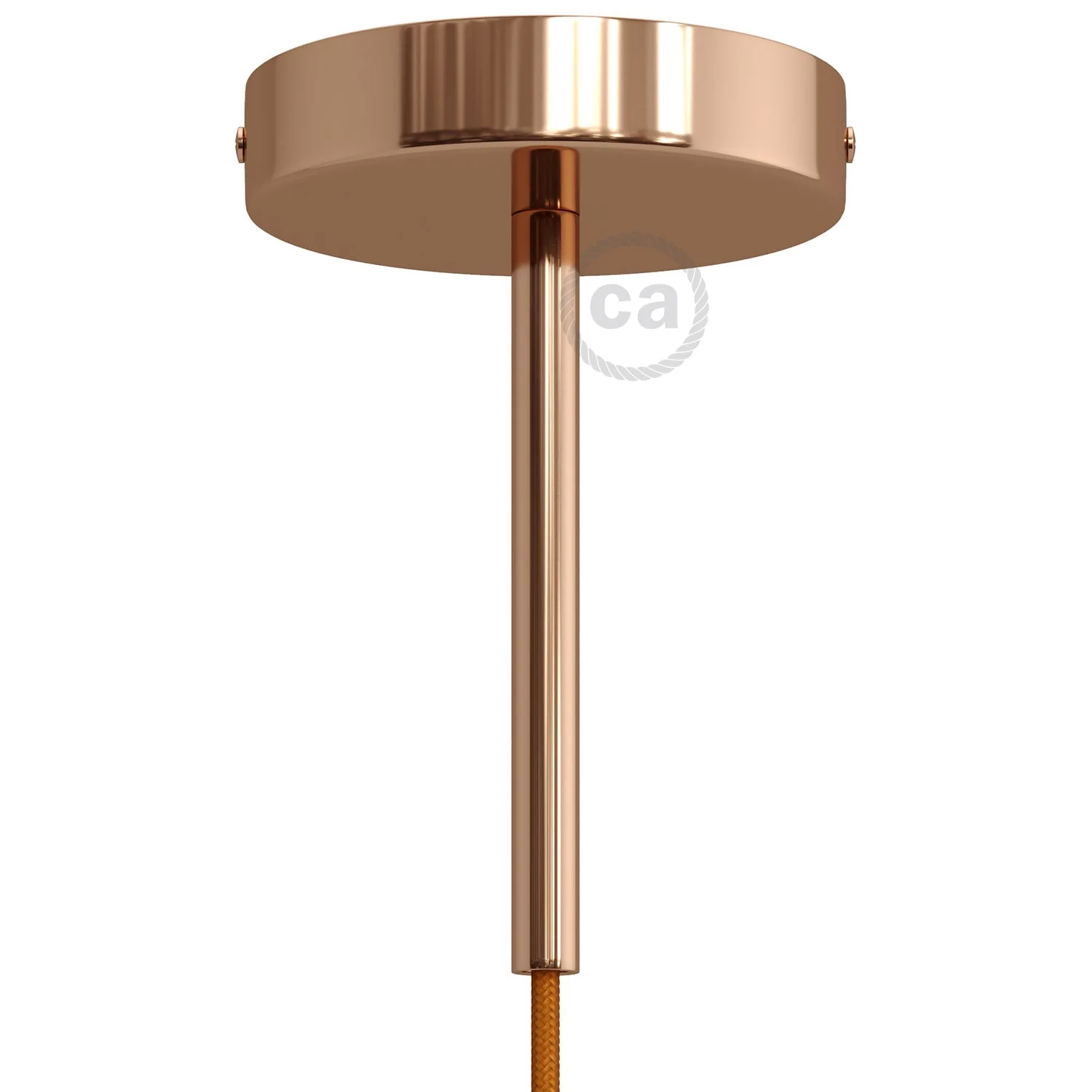 Cylindrical ceiling canopy kit in metal with 15 cm strain relief cord - Copper