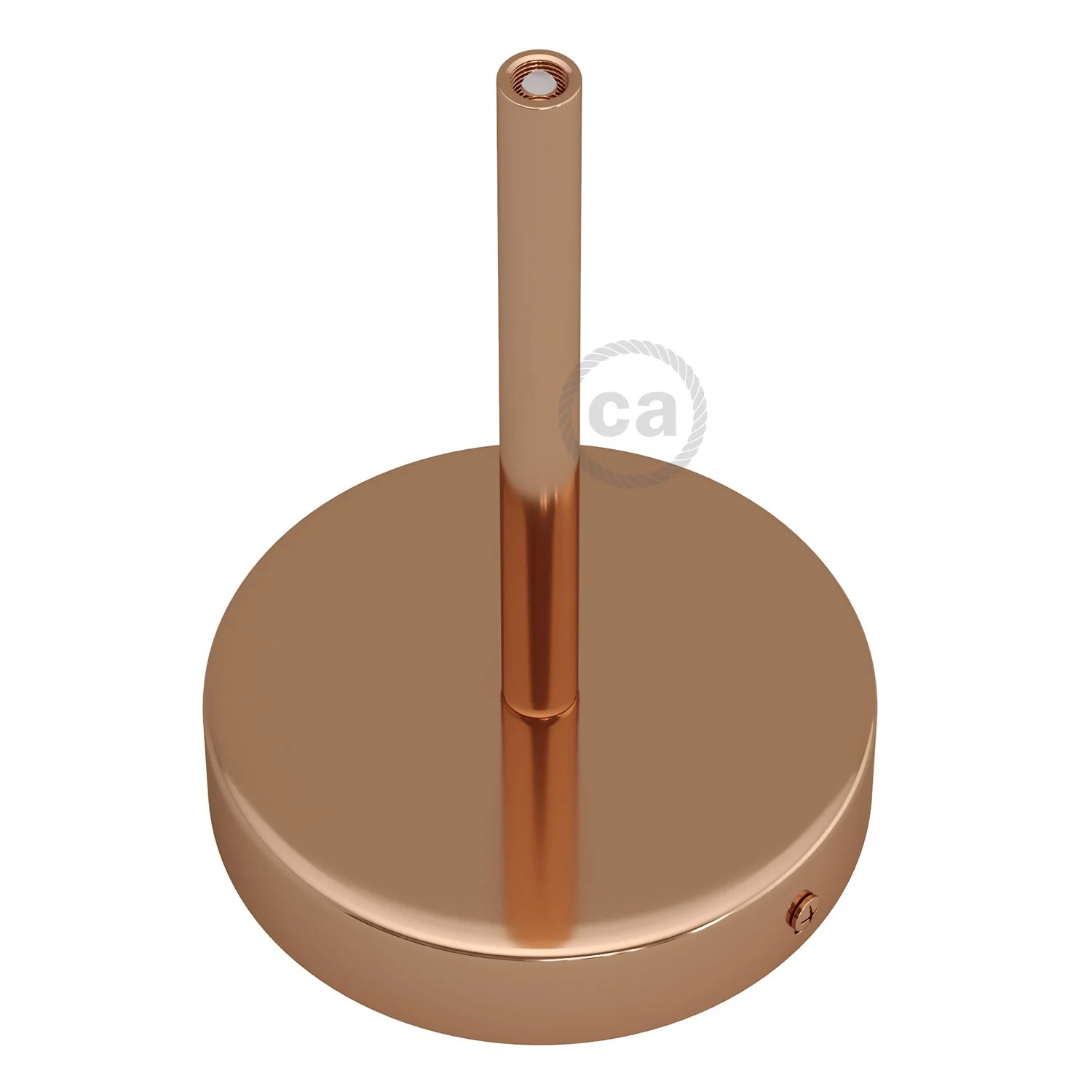 Cylindrical ceiling canopy kit in metal with 15 cm strain relief cord - Copper - Image 2