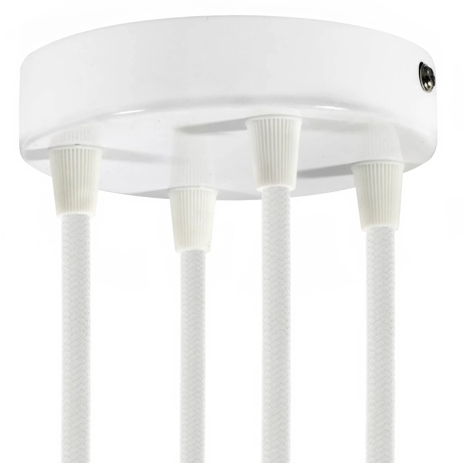 4-hole cylindrical metal ceiling canopy kit - Glossy white