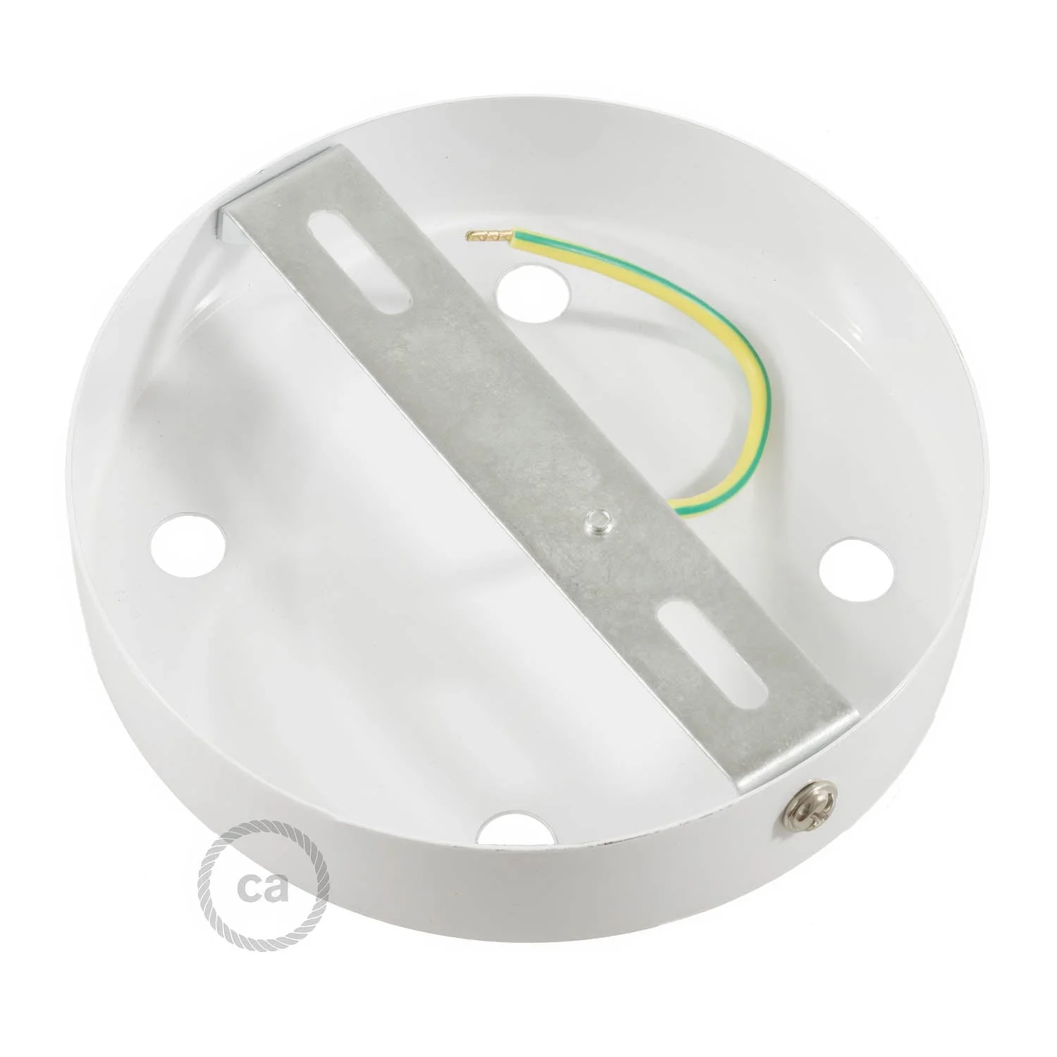 4-hole cylindrical metal ceiling canopy kit - Glossy white - Image 4