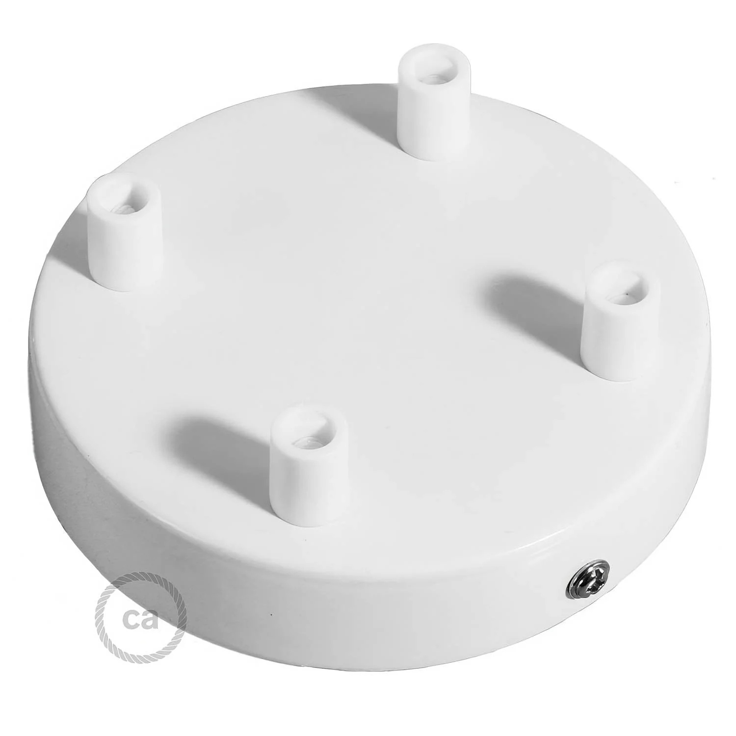 4-hole cylindrical metal ceiling canopy kit - Glossy white - Image 7