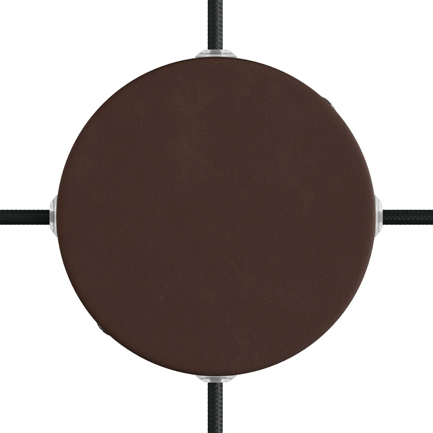4-hole side cylindrical metal ceiling canopy kit (junction box) – Dark rust painted finish