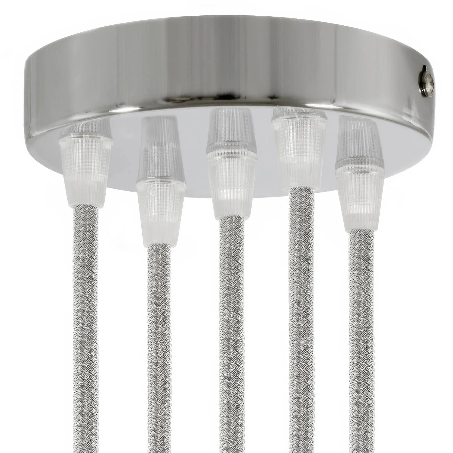 5-hole cylindrical metal ceiling canopy kit - Chrome