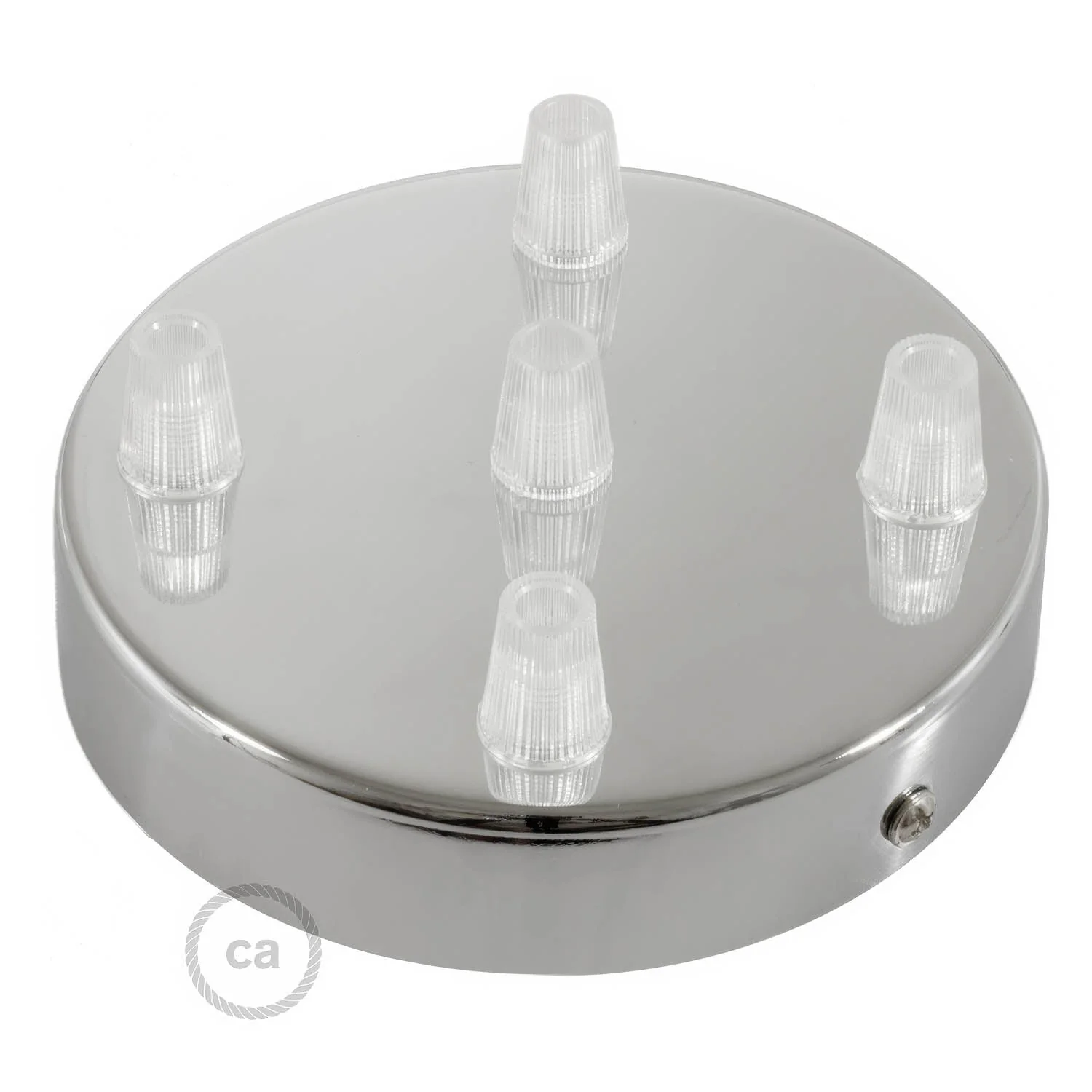 5-hole cylindrical metal ceiling canopy kit - Chrome - Image 2
