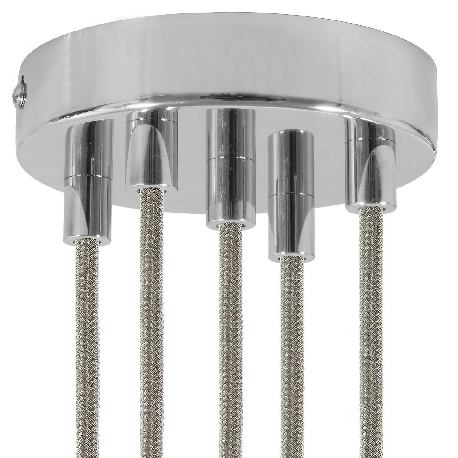 5-hole cylindrical metal ceiling canopy kit - Chrome - Image 6