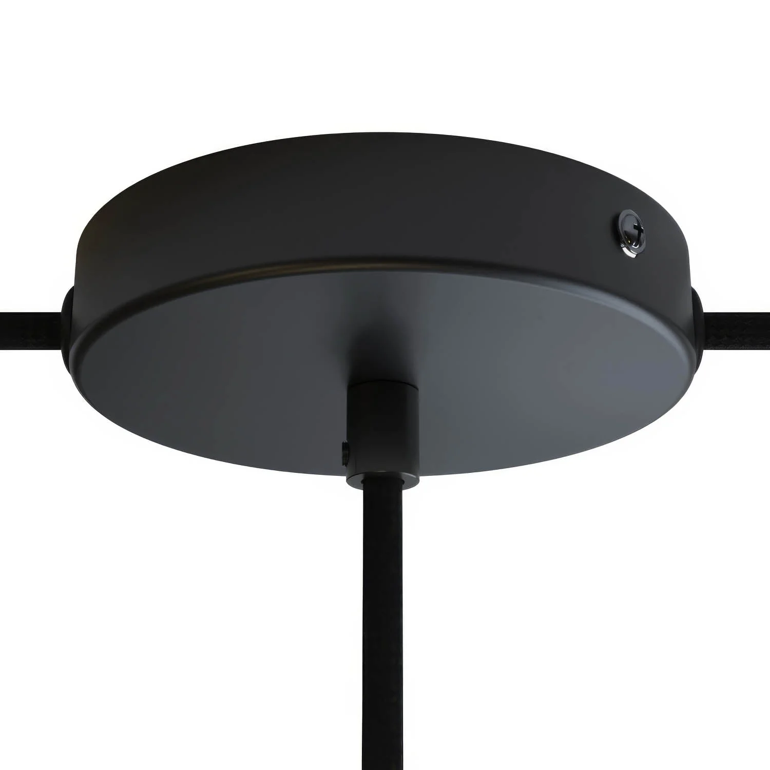 Cylindrical ceiling canopy kit in metal with 1 central hole and 2 side holes - Black - Image 6